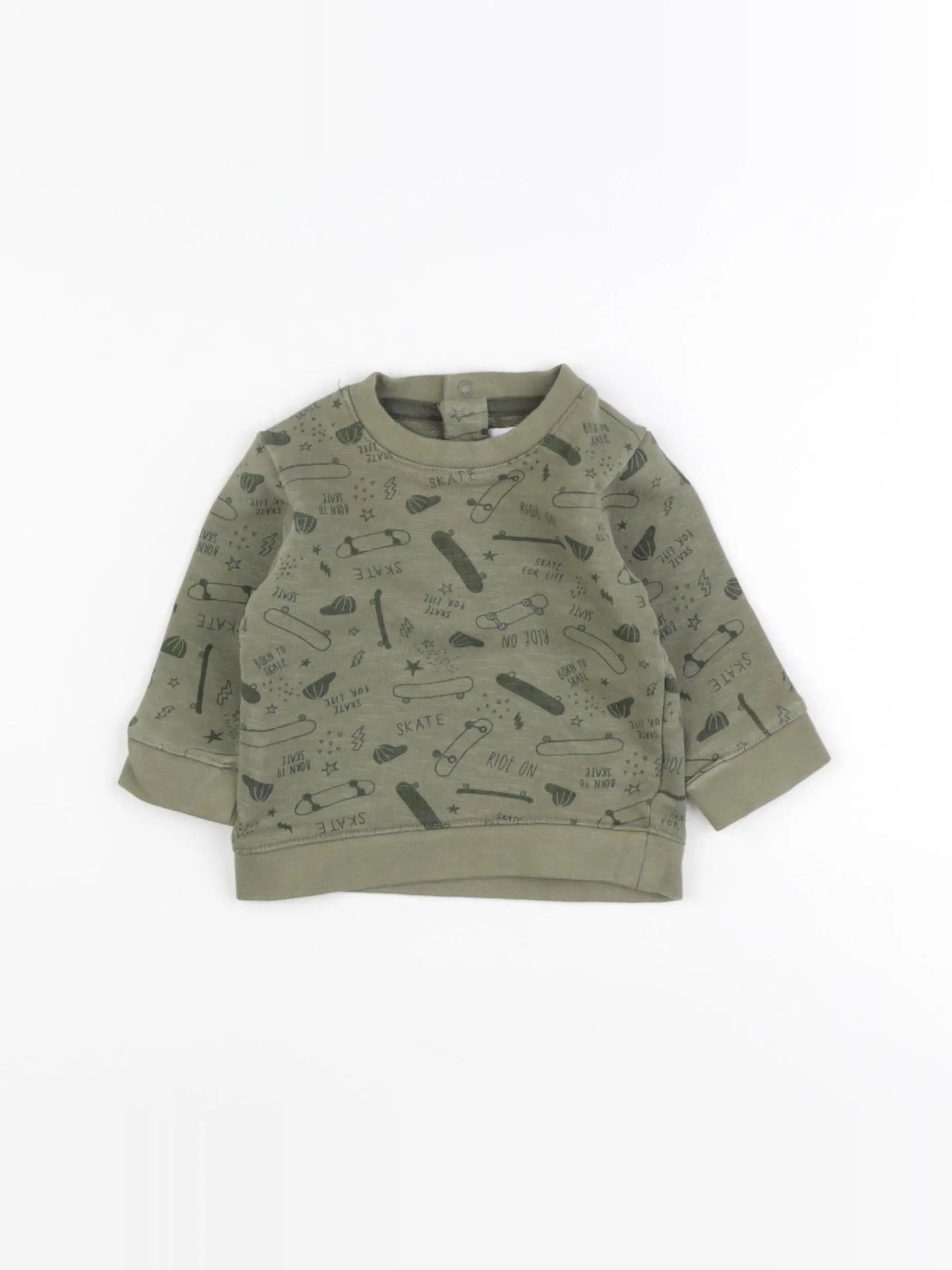 Vertbaudet - sweat vert - 3 mois