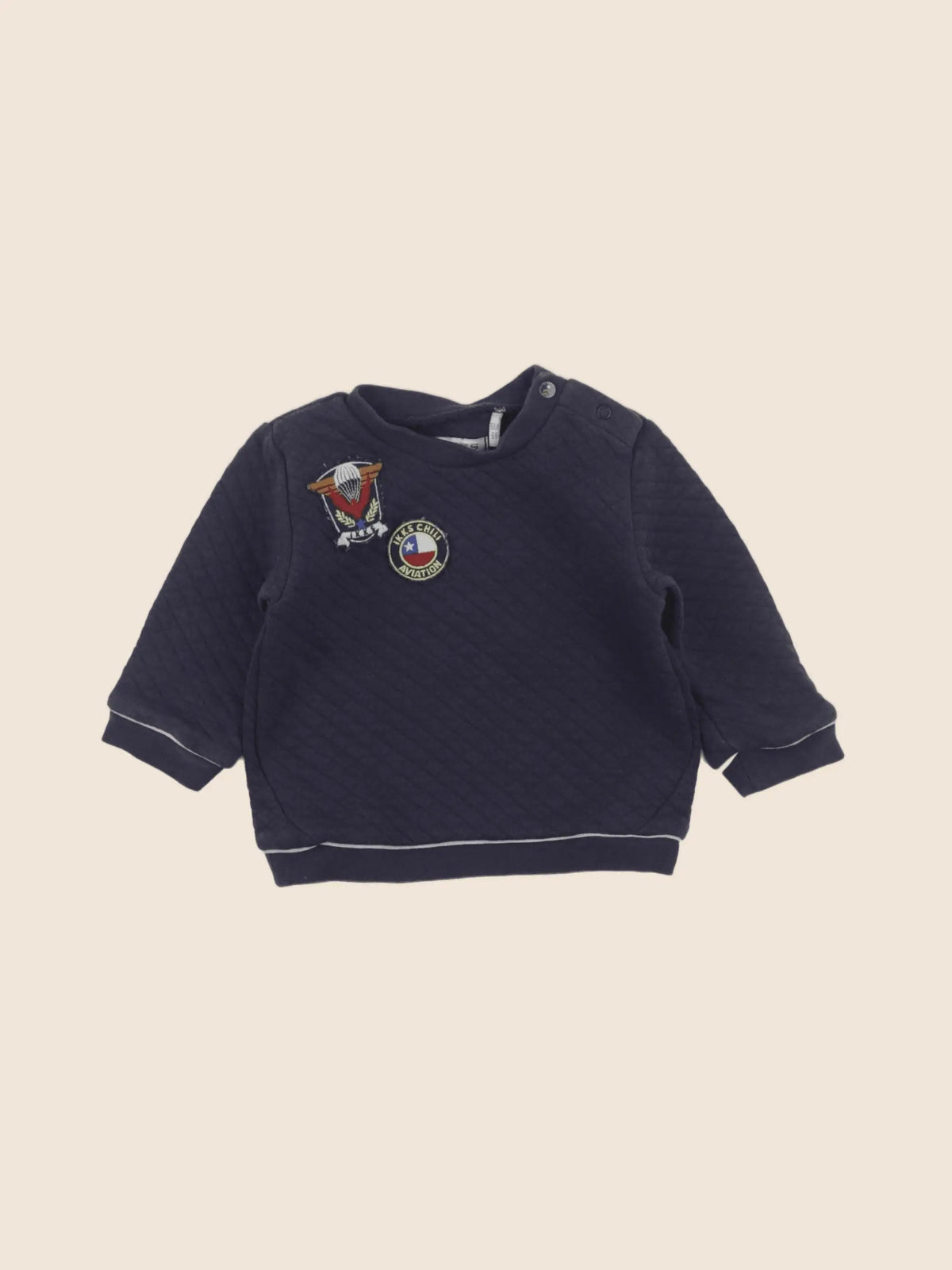 IKKS - sweat bleu - 6 mois