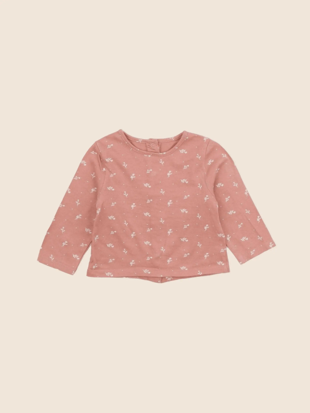 Vertbaudet - tee-shirt rose, beige - 3 mois