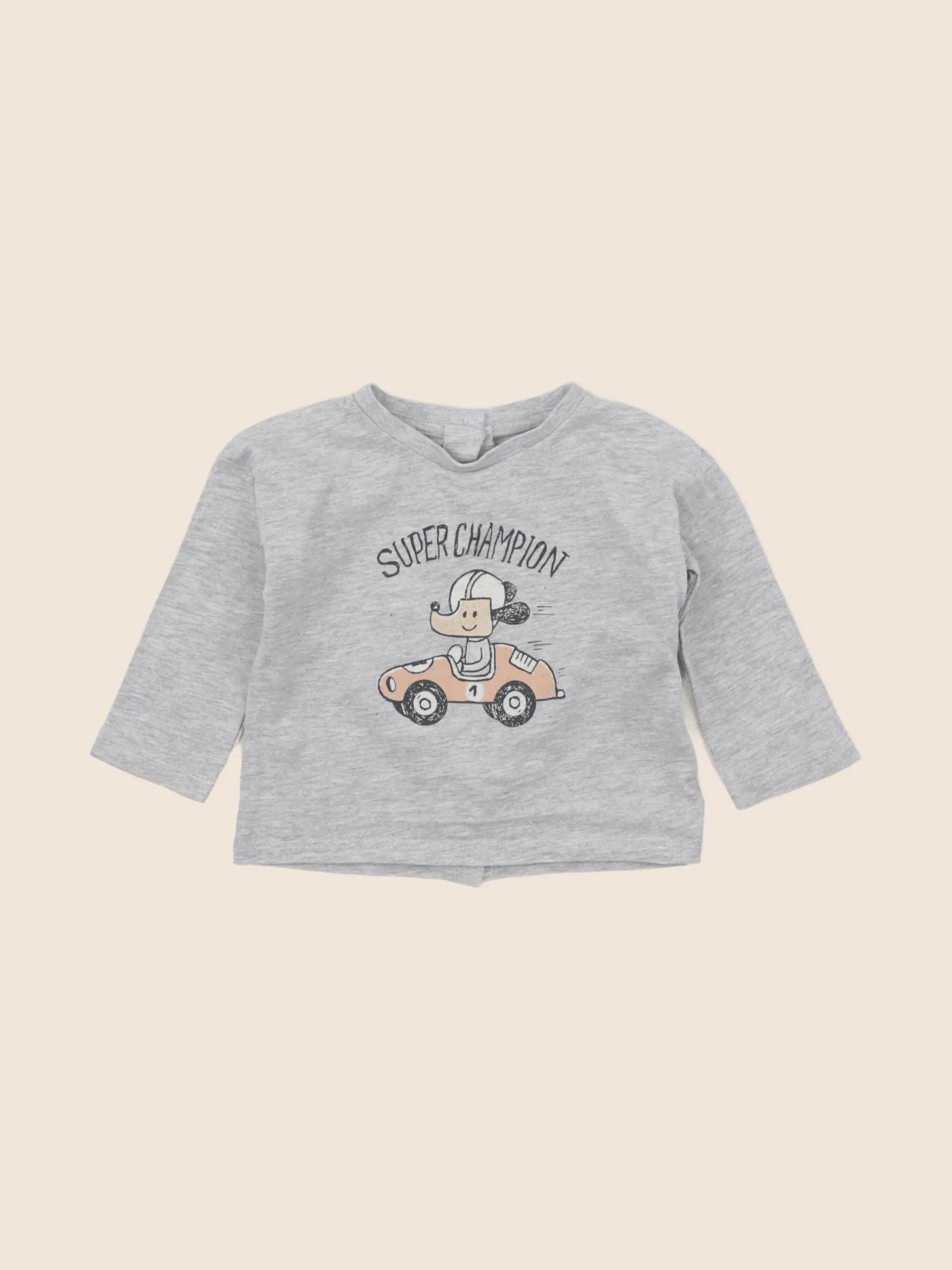 Vertbaudet - tee-shirt gris - 9 mois