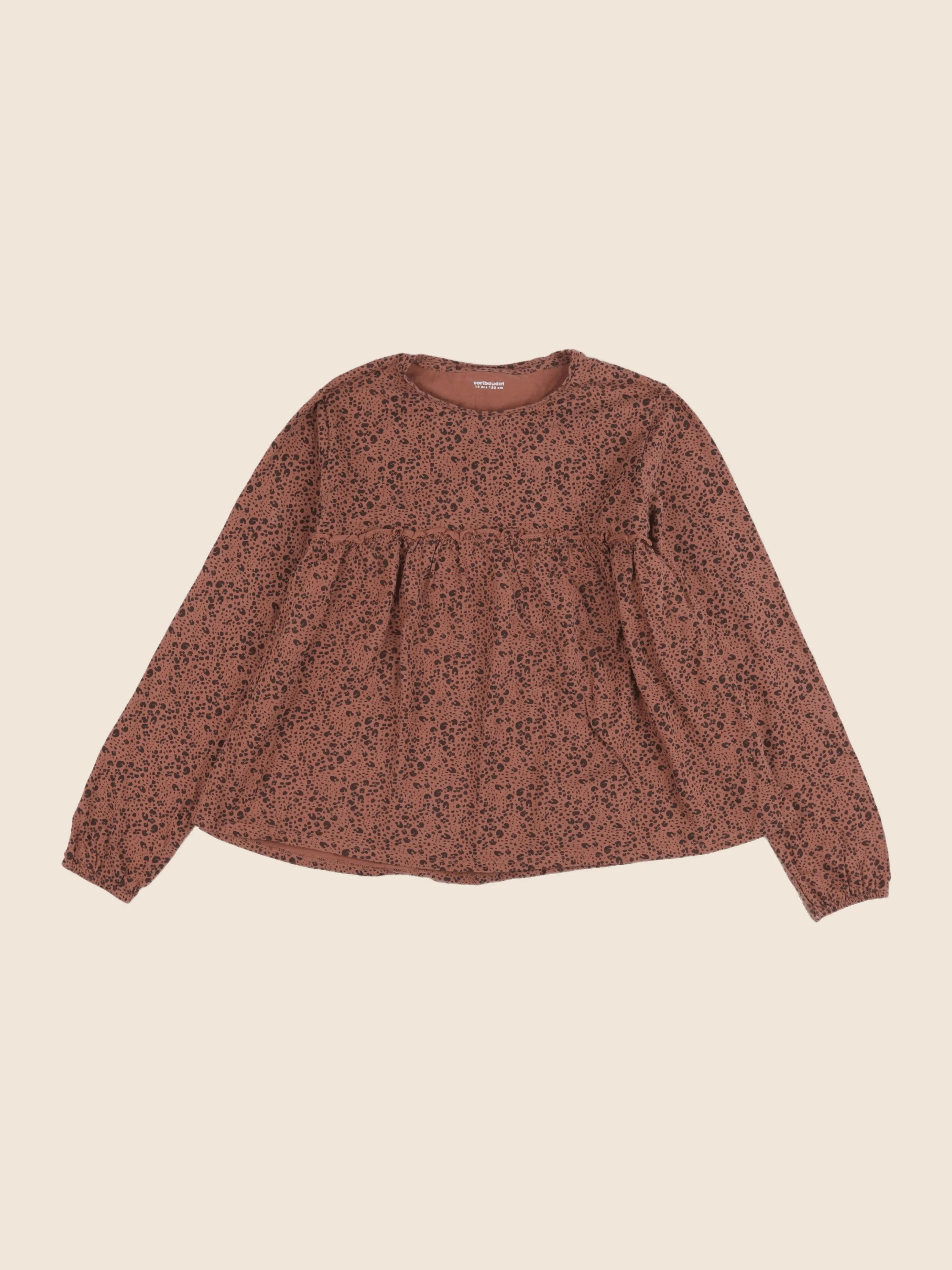 Vertbaudet - tee-shirt marron - 14 ans