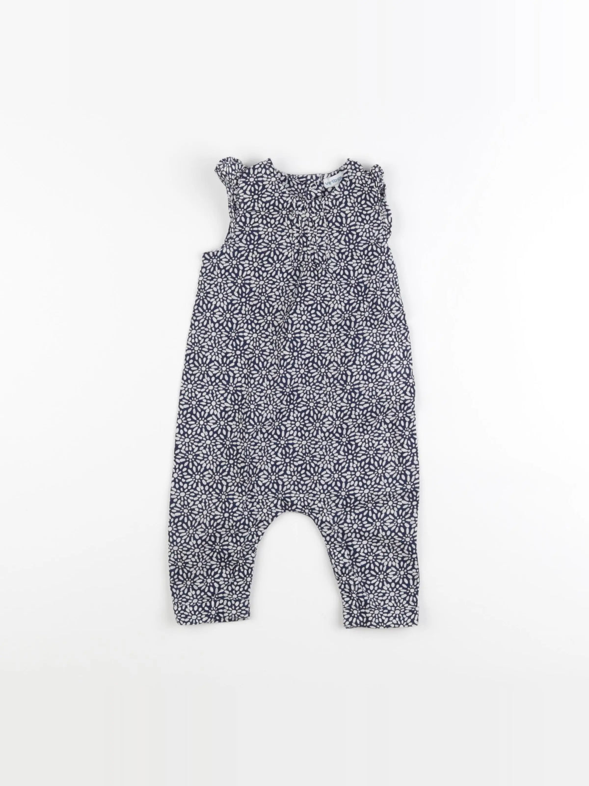 Vertbaudet - combinaison bleu, blanc - 6 mois