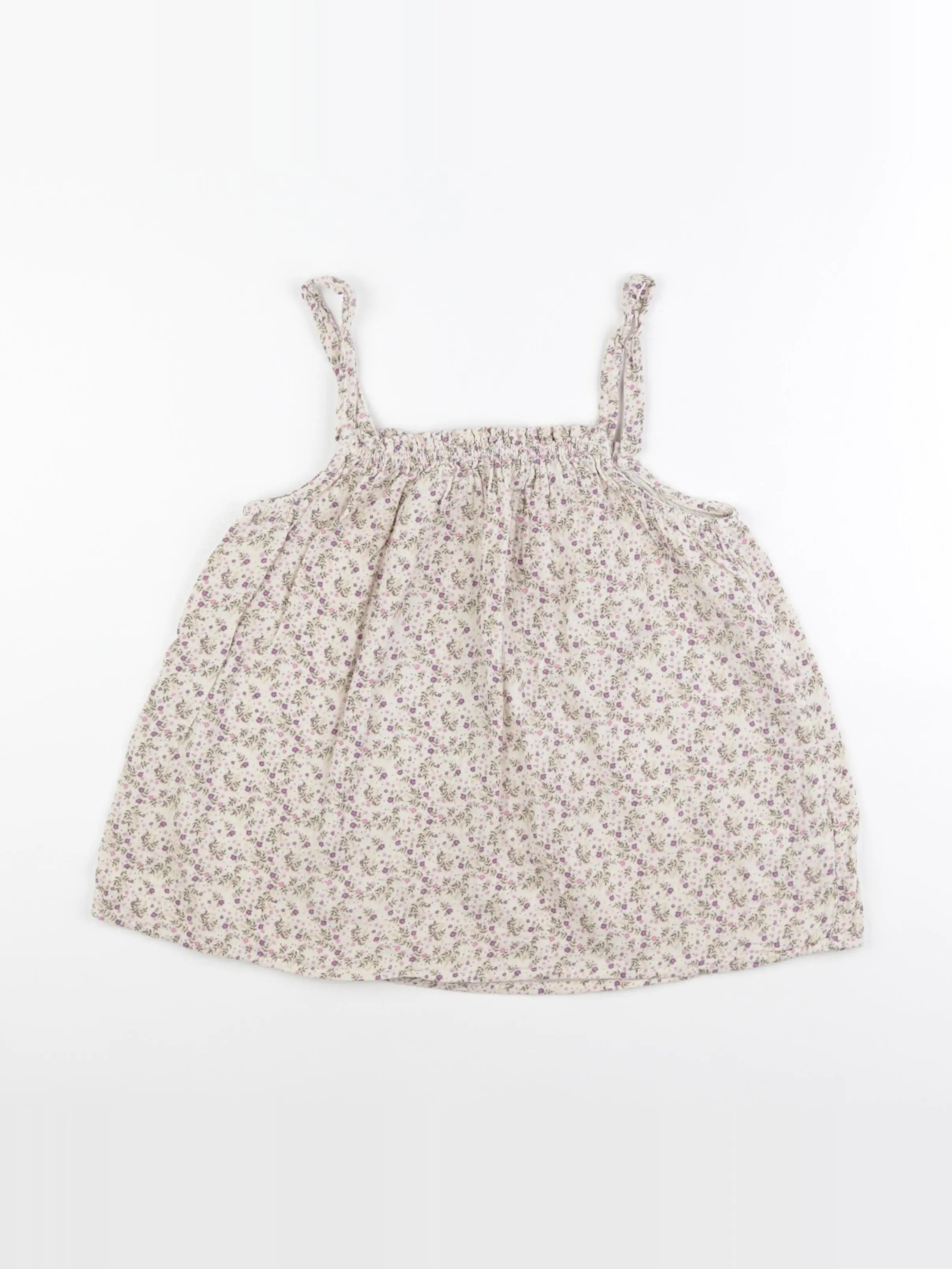 Vertbaudet - blouse beige, violet - 10 ans