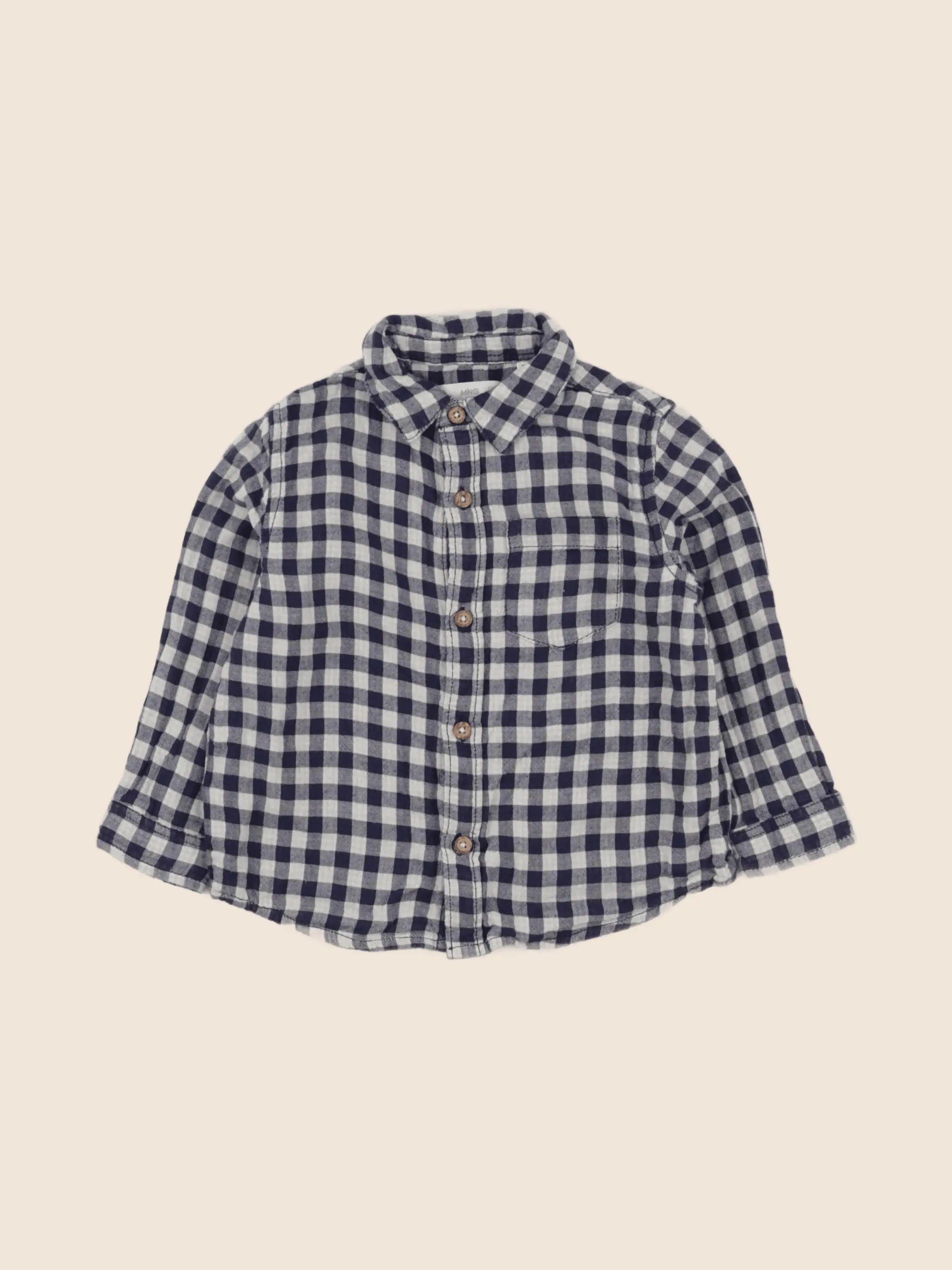 Mango - chemise bleu - 12/18 mois