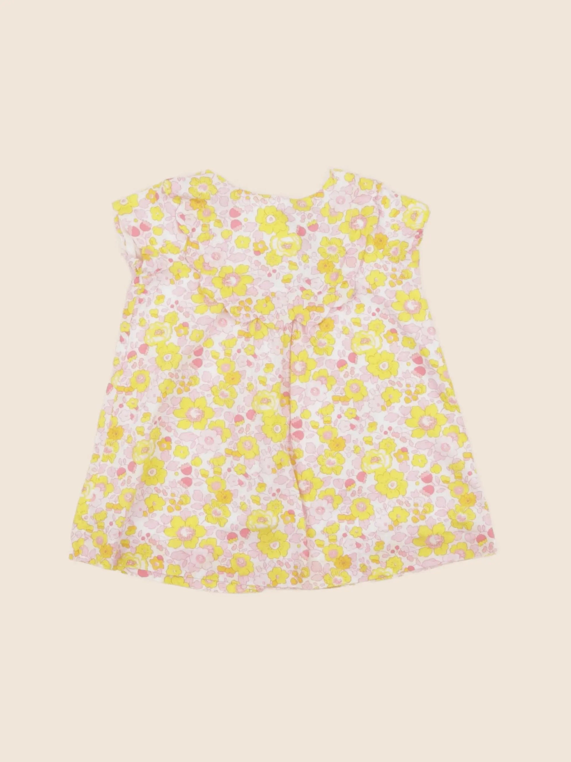 Jacadi - robe liberty jaune - 6 mois