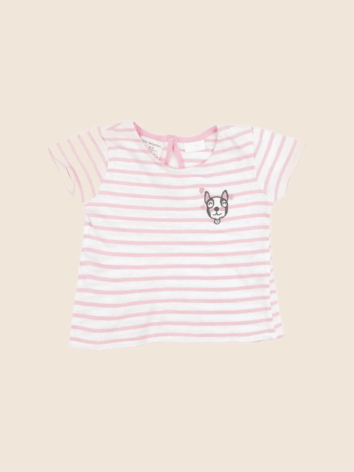 Zara - tee-shirt rose - 6/9 mois