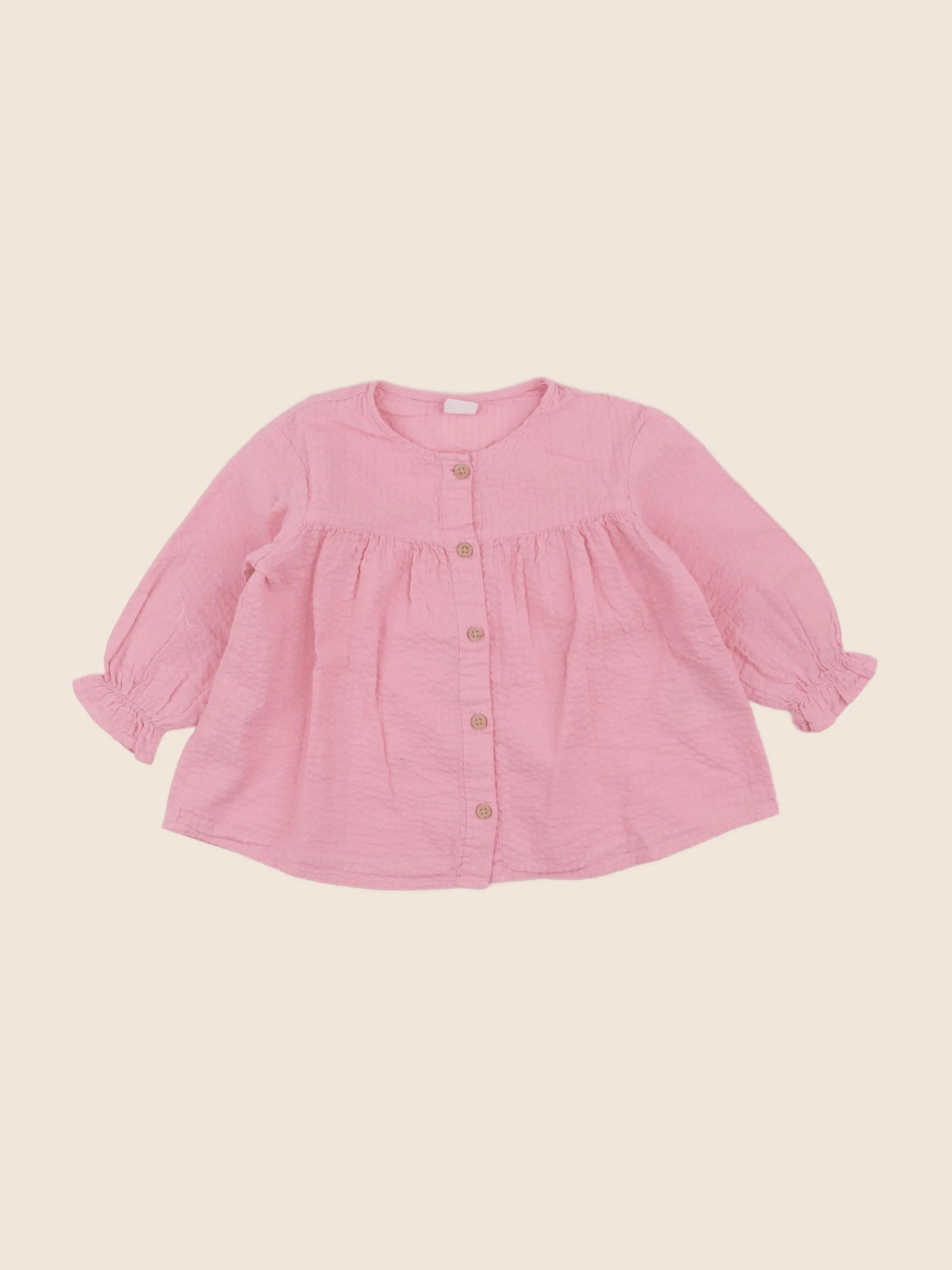 H&M - blouse rose - 18 mois