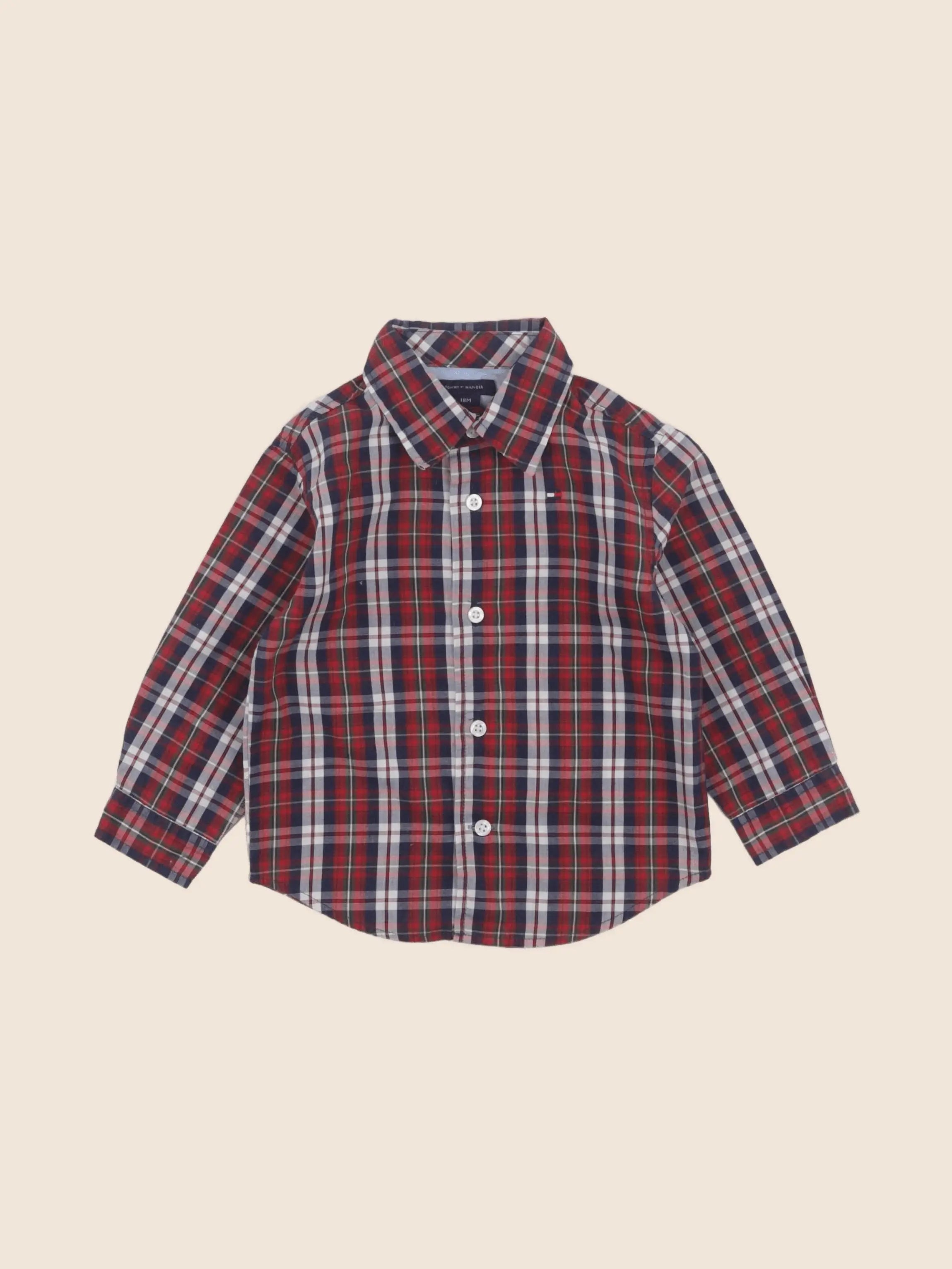 Tommy Hilfiger - chemise rouge - 18 mois