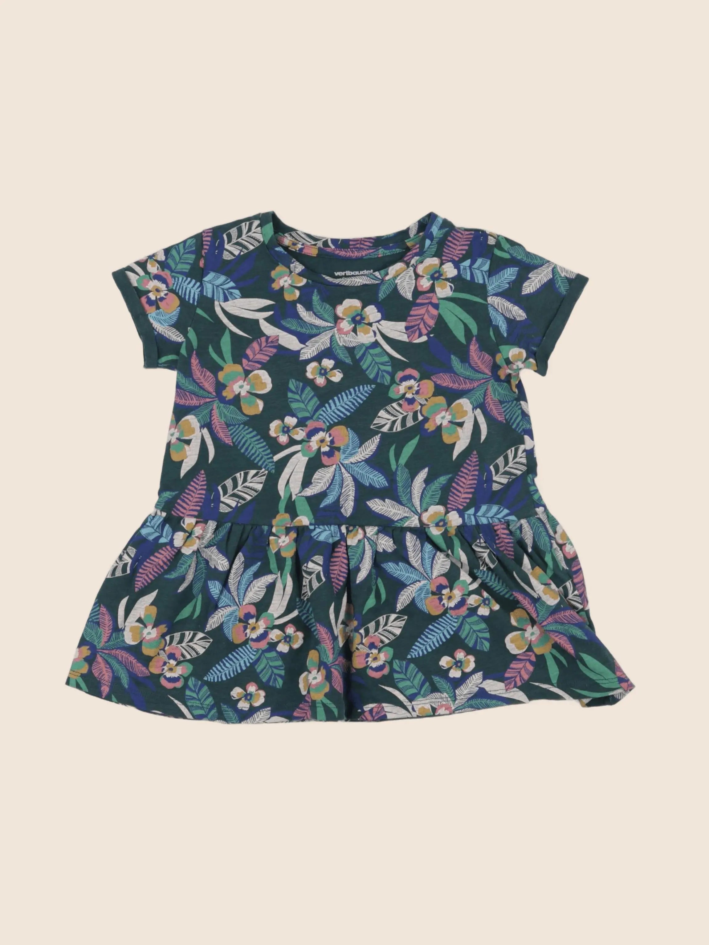 Vertbaudet - robe vert - 2 ans