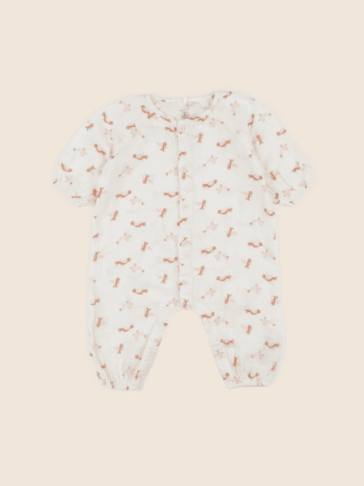 Petit Bateau - combinaison beige - 6 mois