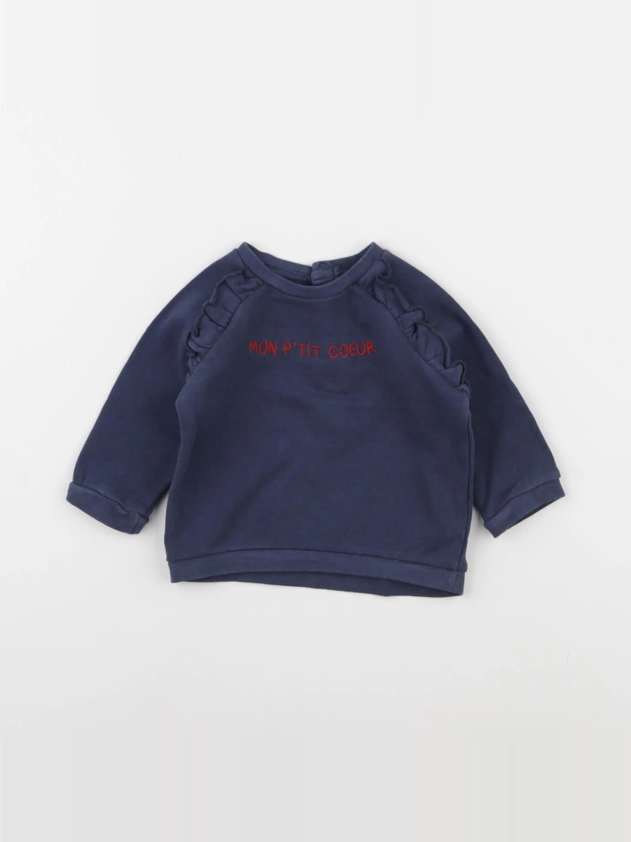 Vertbaudet - sweat bleu - 6 mois