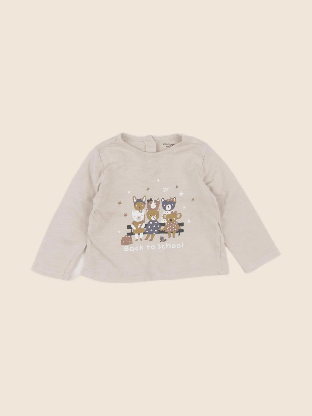Vertbaudet - tee-shirt beige - 3 mois