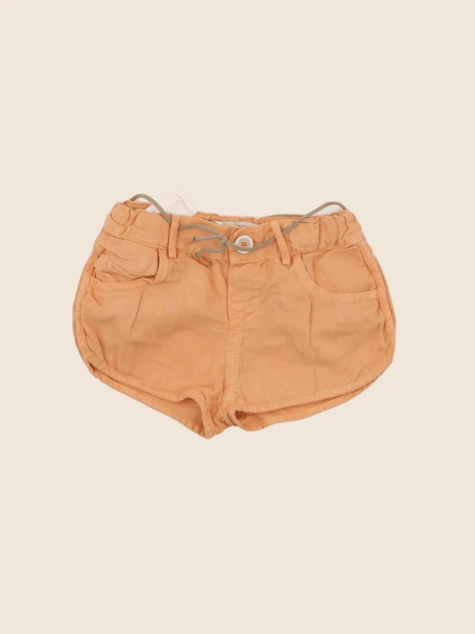 Zara - short orange - 6/9 mois