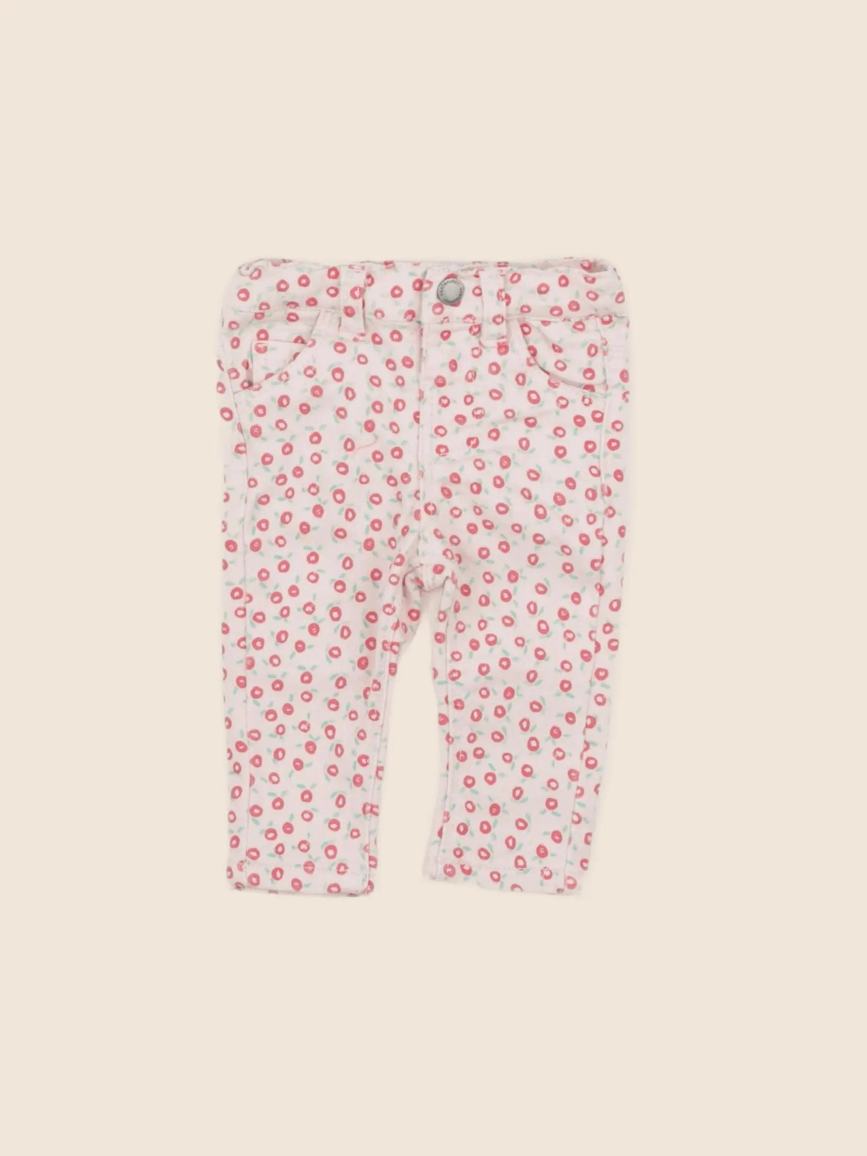 Vertbaudet - pantalon rose, rouge - 3 mois