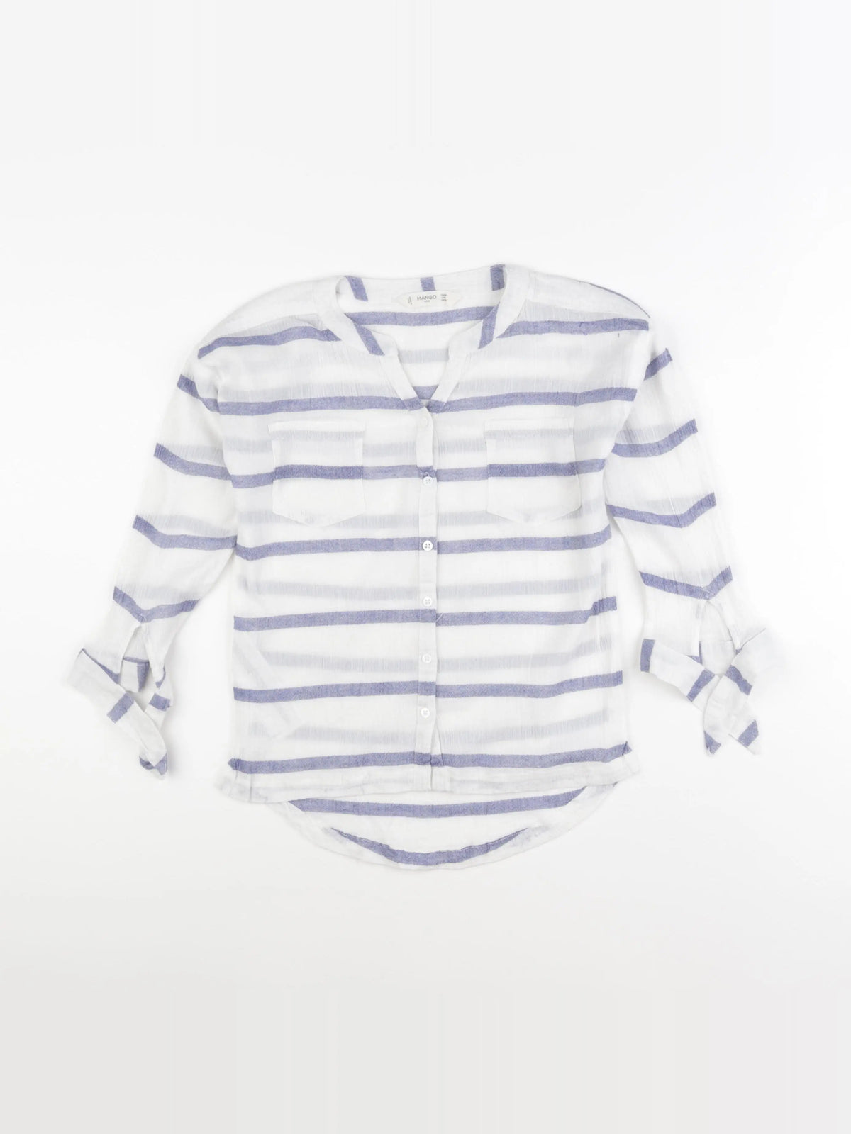 Mango - chemise blanc, bleu - 9/10 ans