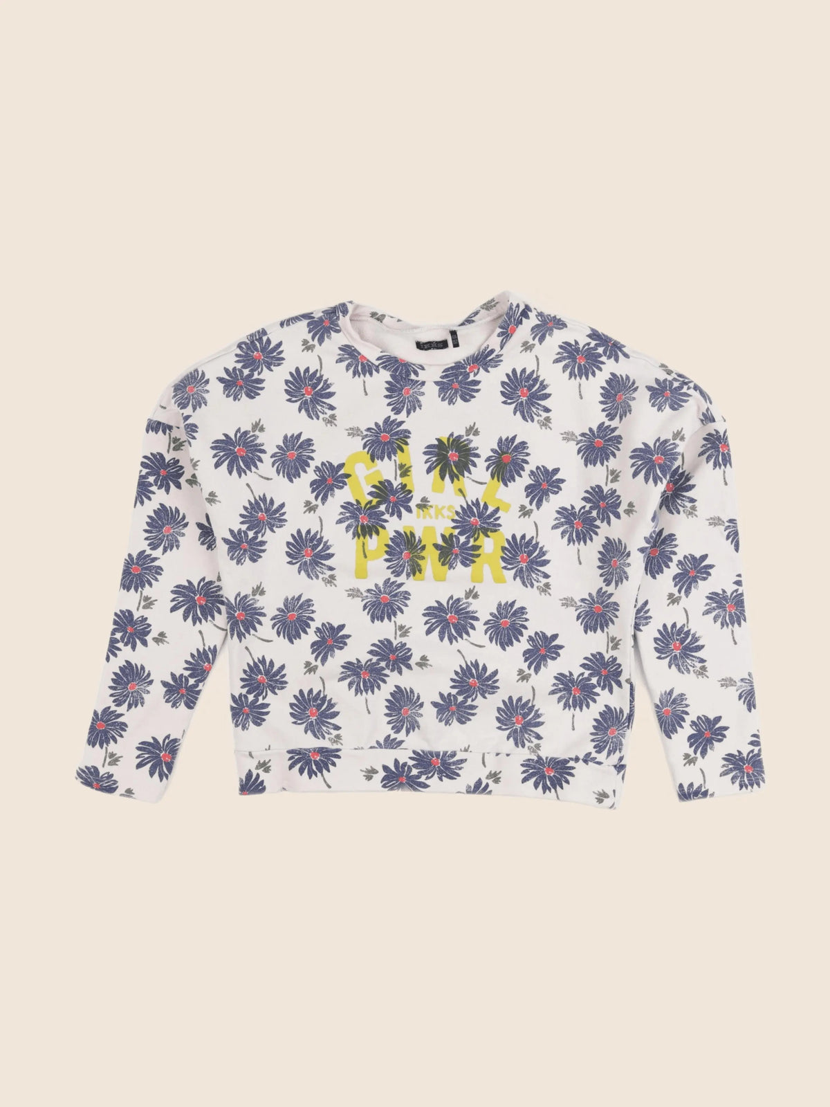 IKKS - sweat beige, bleu - 12 ans