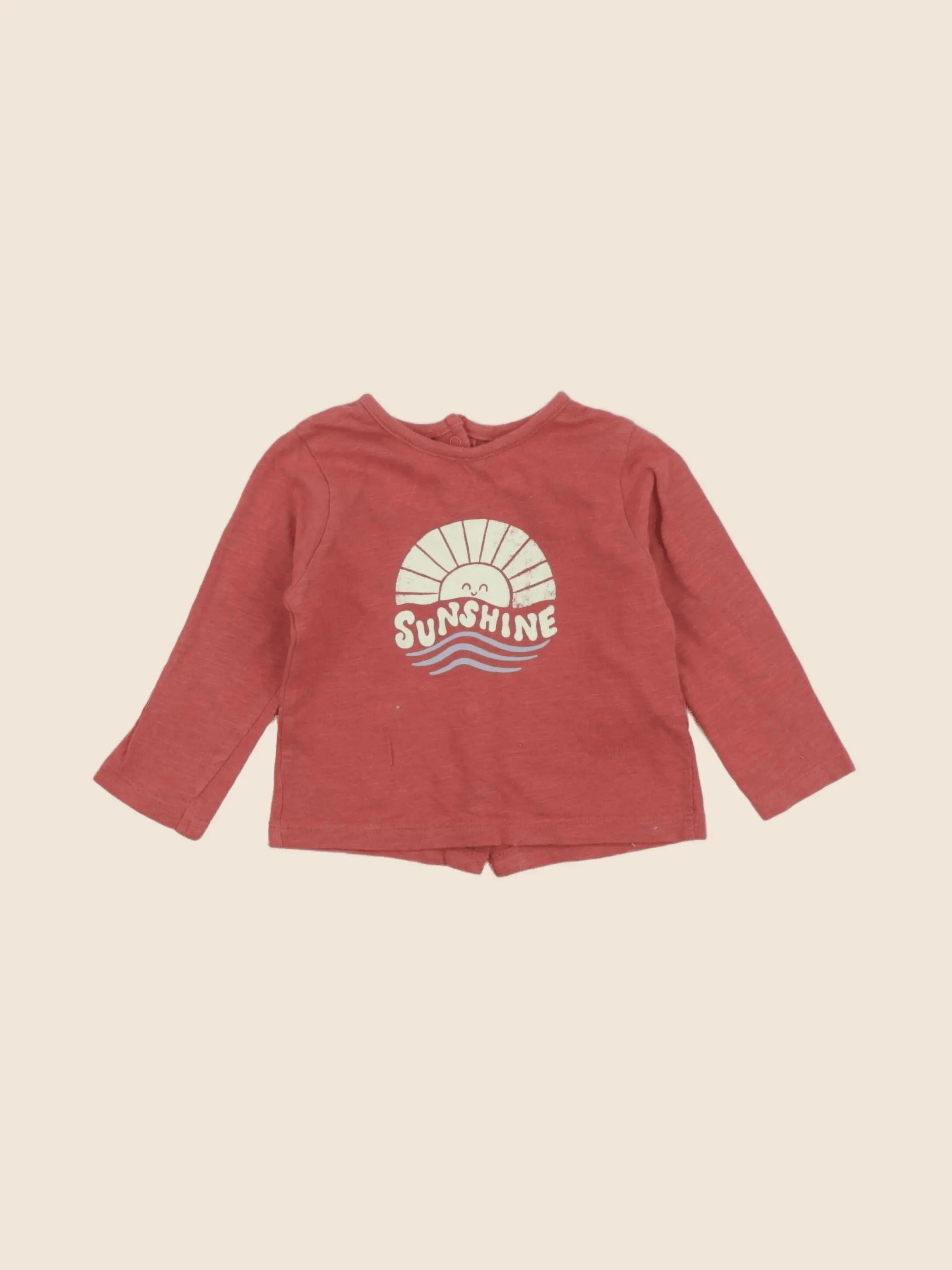 Vertbaudet - tee-shirt rouge - 6 mois