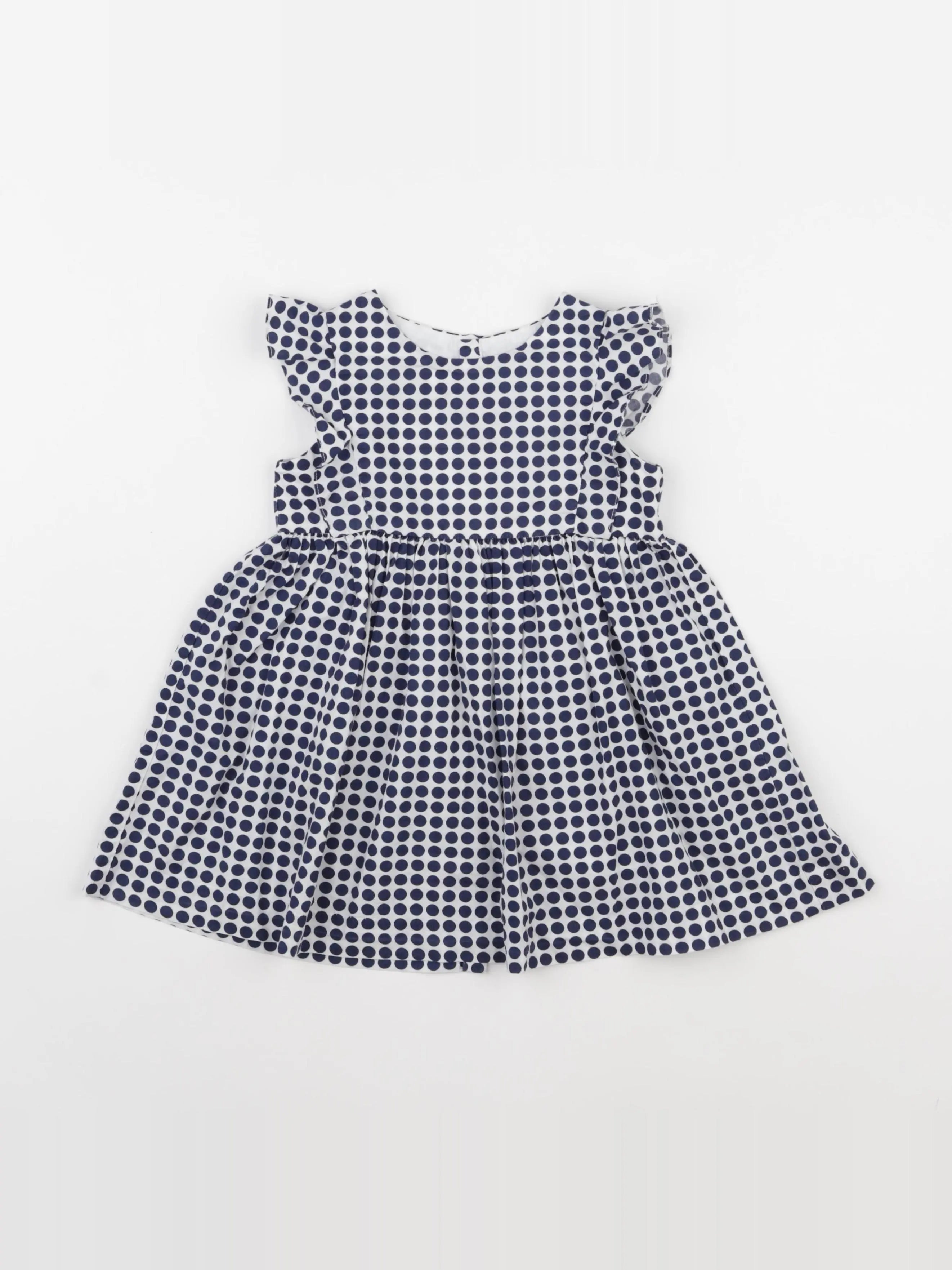 Jacadi - robe blanc, bleu - 24 mois