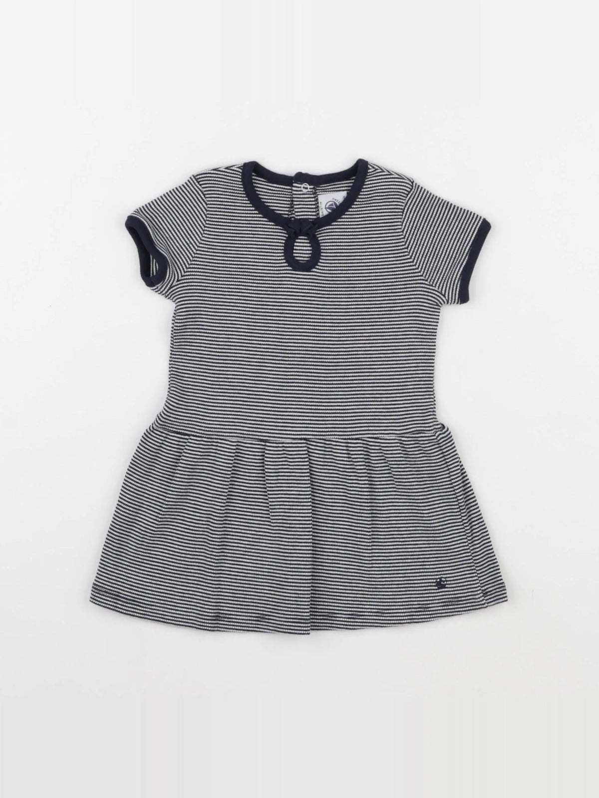Petit Bateau - robe blanc, bleu - 6 mois
