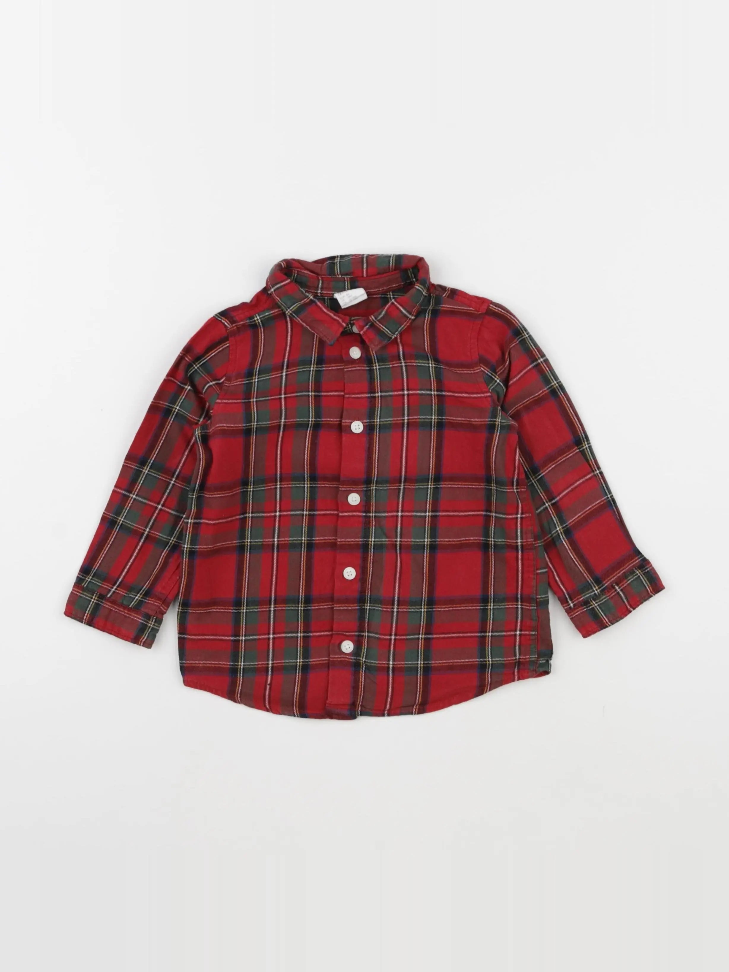 H&M - chemise rouge - 12/18 mois
