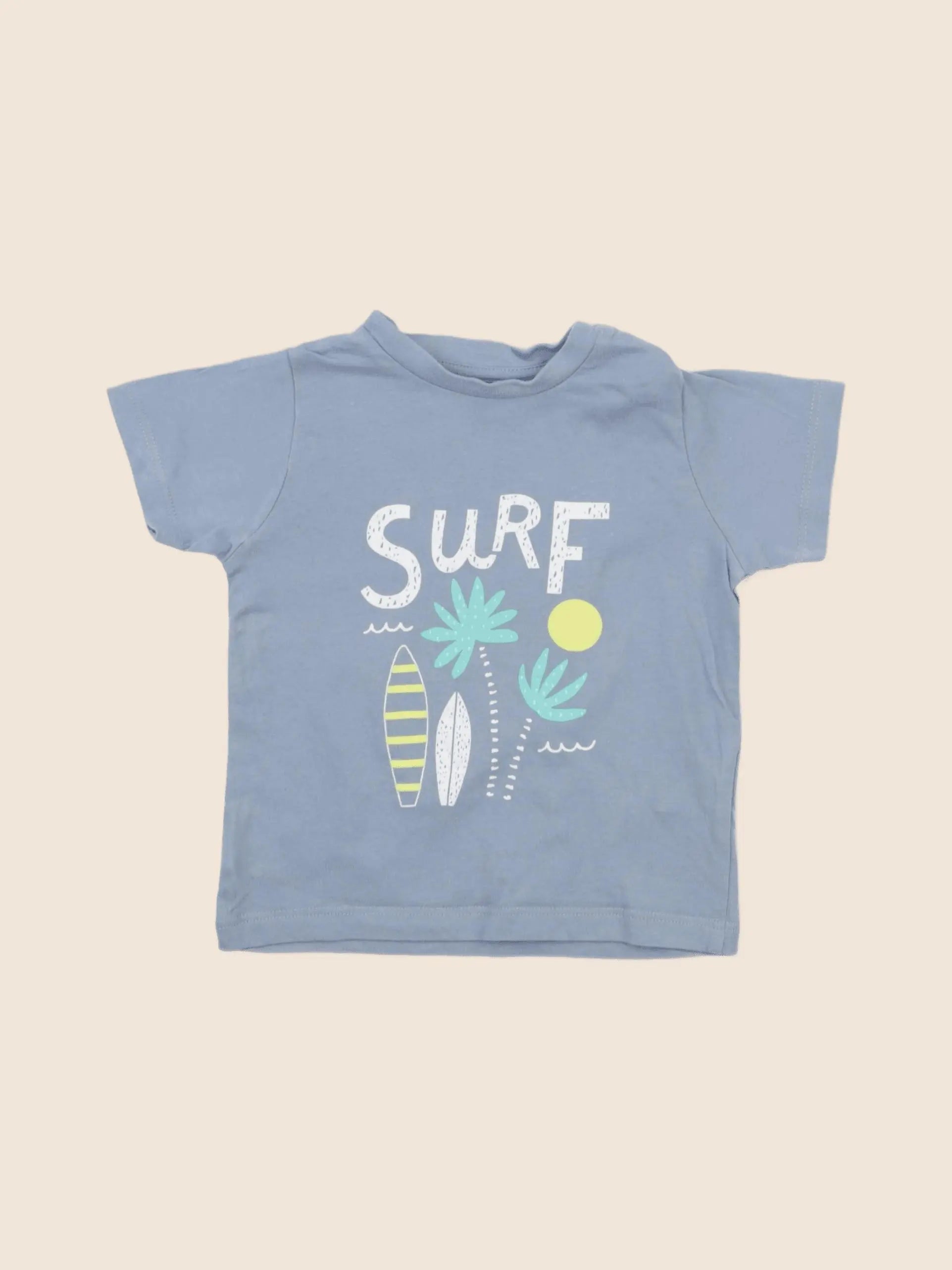 Vertbaudet - tee-shirt bleu - 12 mois