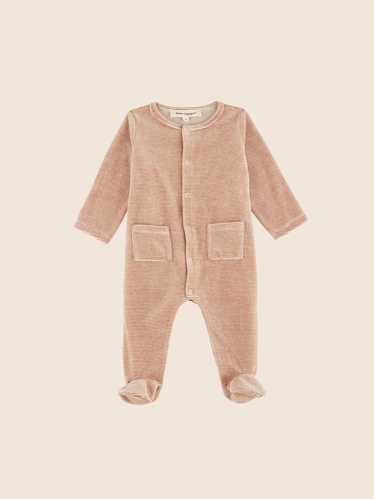 Pyjama bébé rayé brun