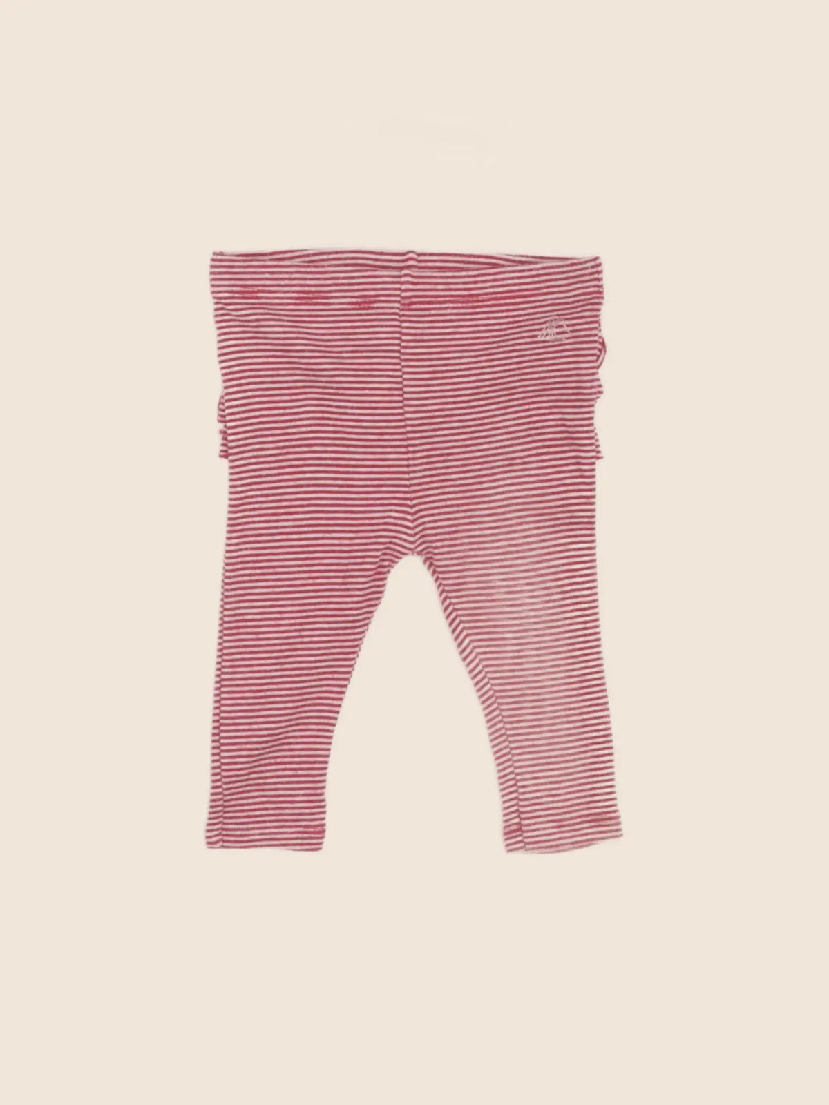 Petit Bateau - legging volants au dos rouge - 3 mois