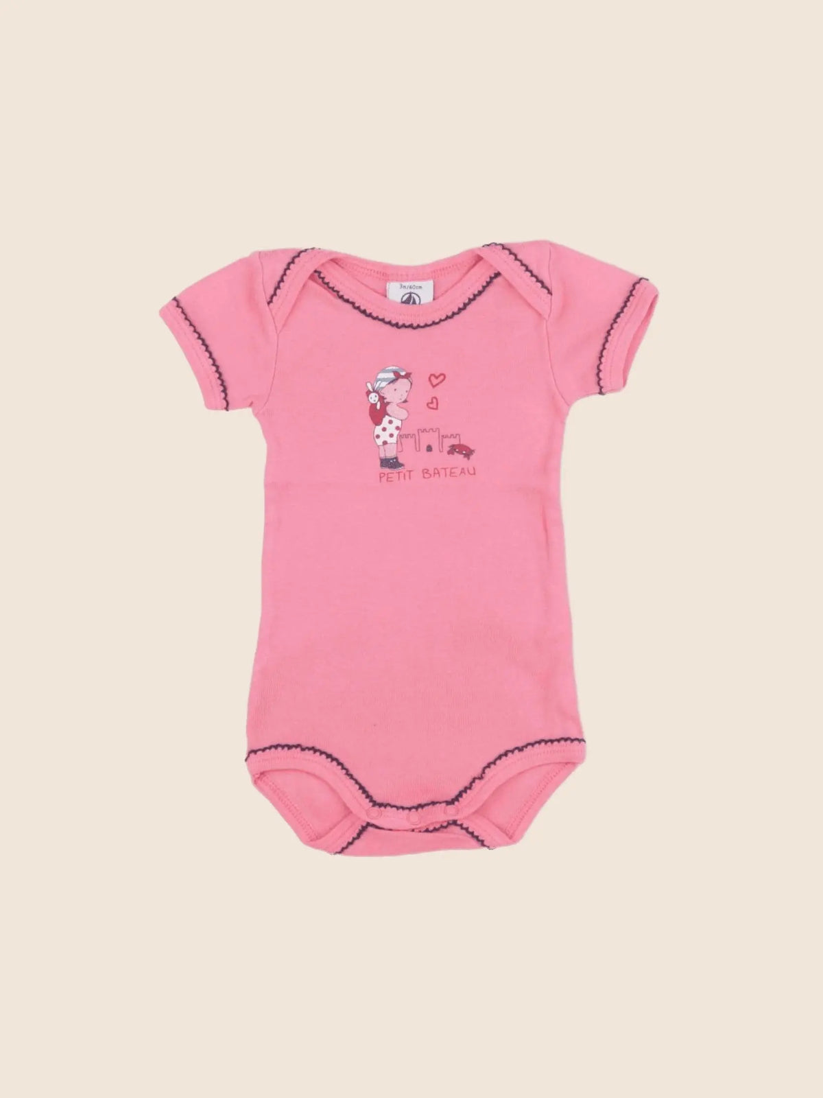 Petit Bateau - body rose - 3 mois