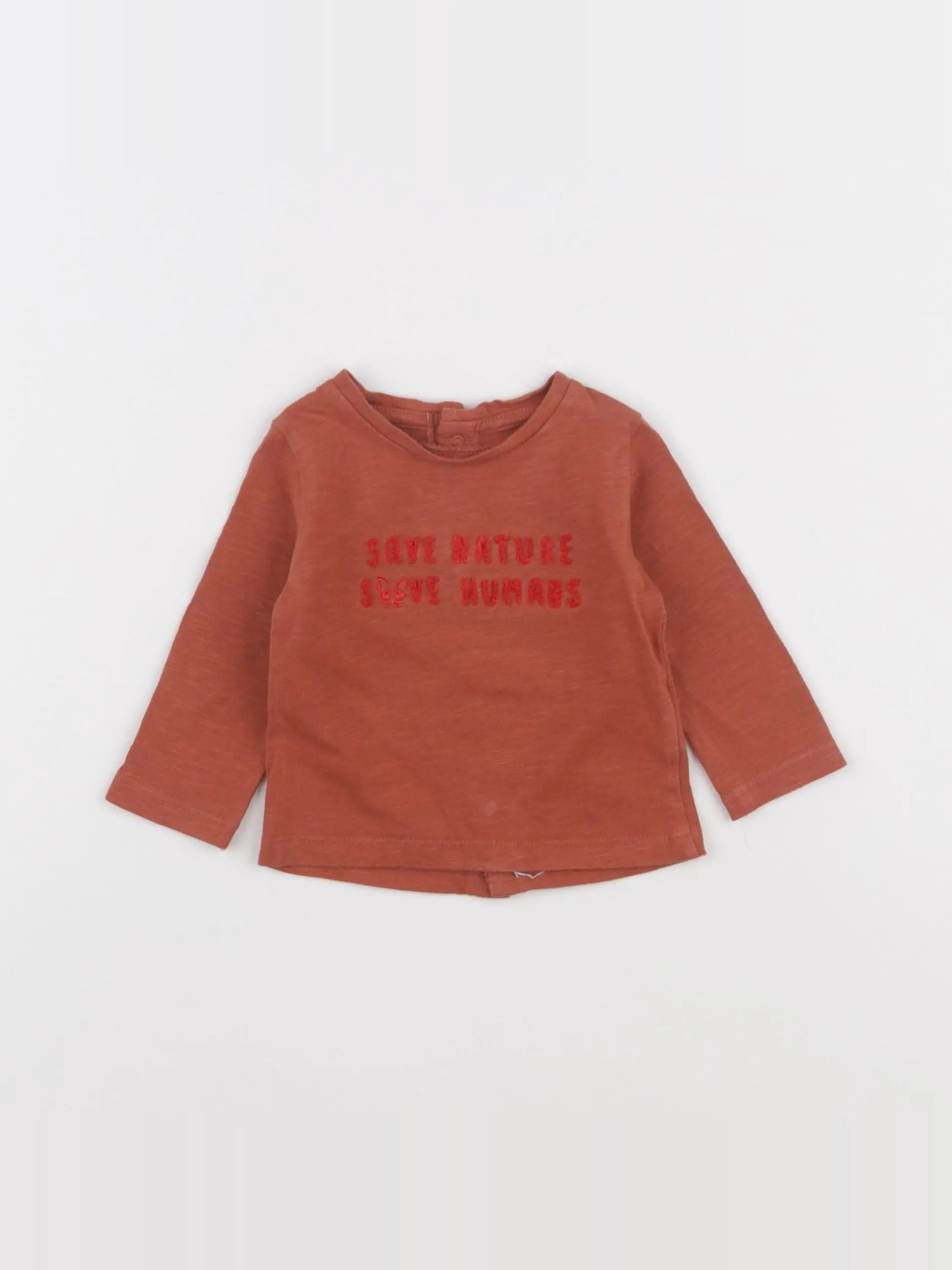 Vertbaudet - tee-shirt marron - 3 mois