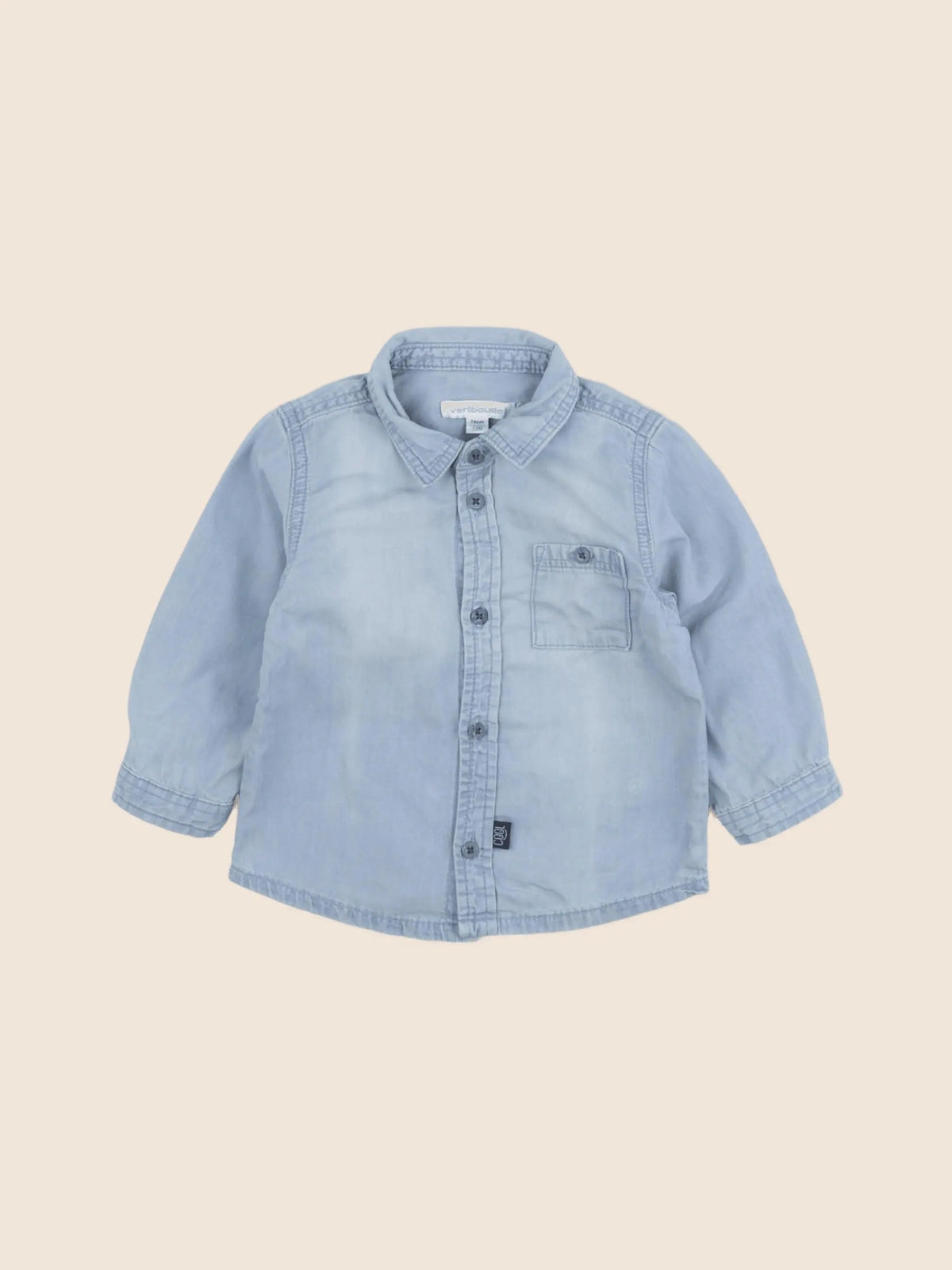 Vertbaudet - chemise bleu - 12 mois