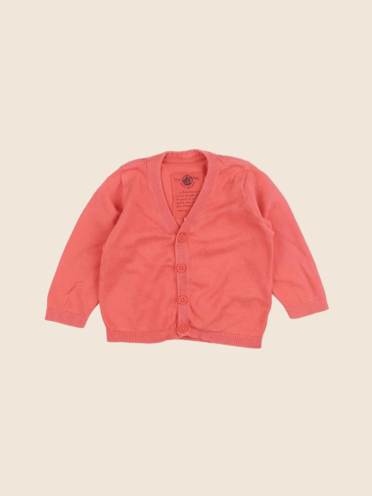 Petit Bateau - gilet orange - 12 mois