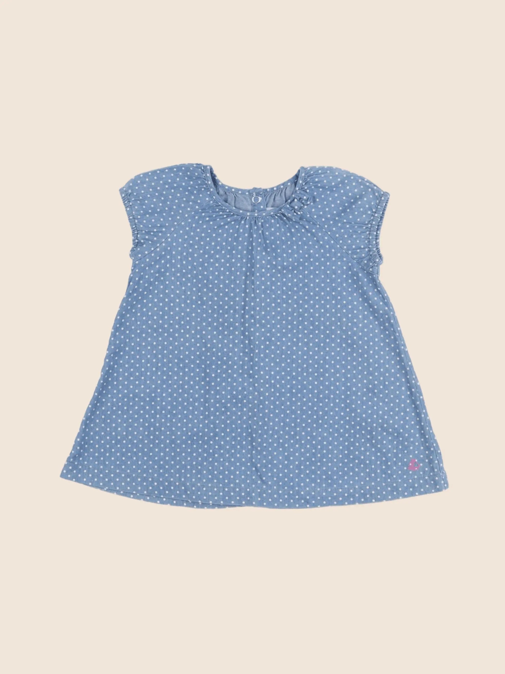 Petit Bateau - robe bleu - 6 mois
