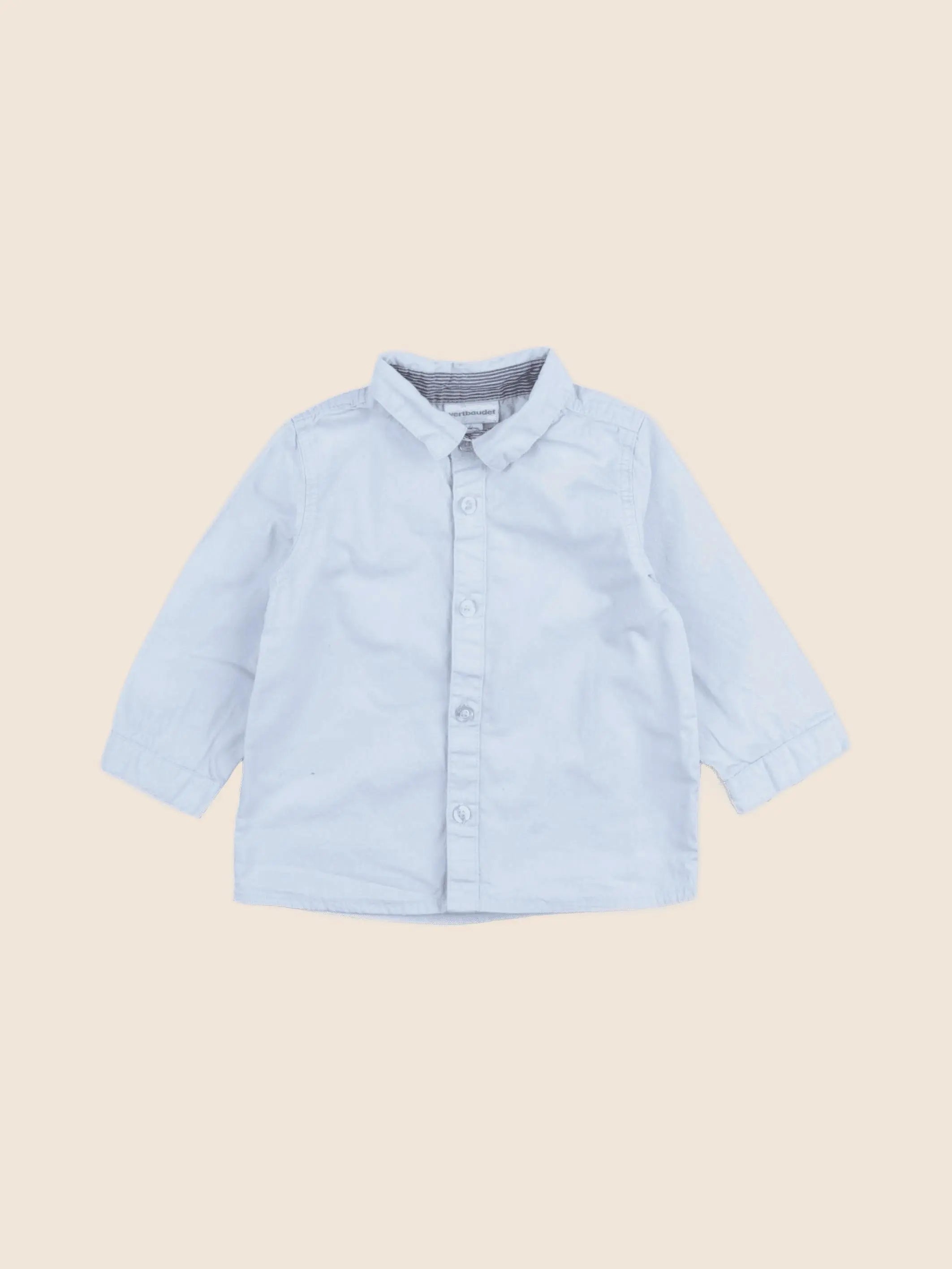 Vertbaudet - chemise bleu - 12 mois