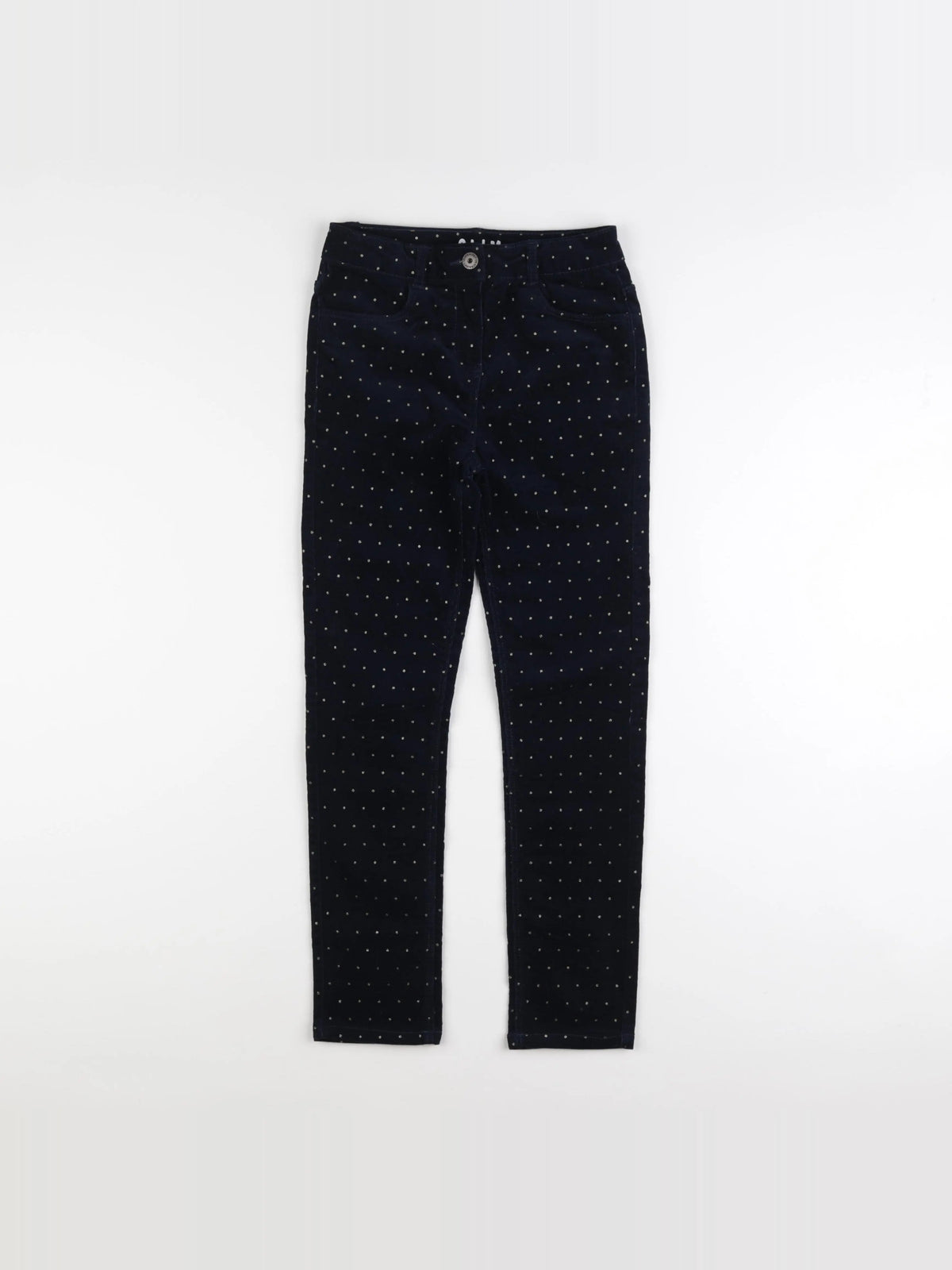 Vertbaudet - pantalon bleu, or - 10 ans