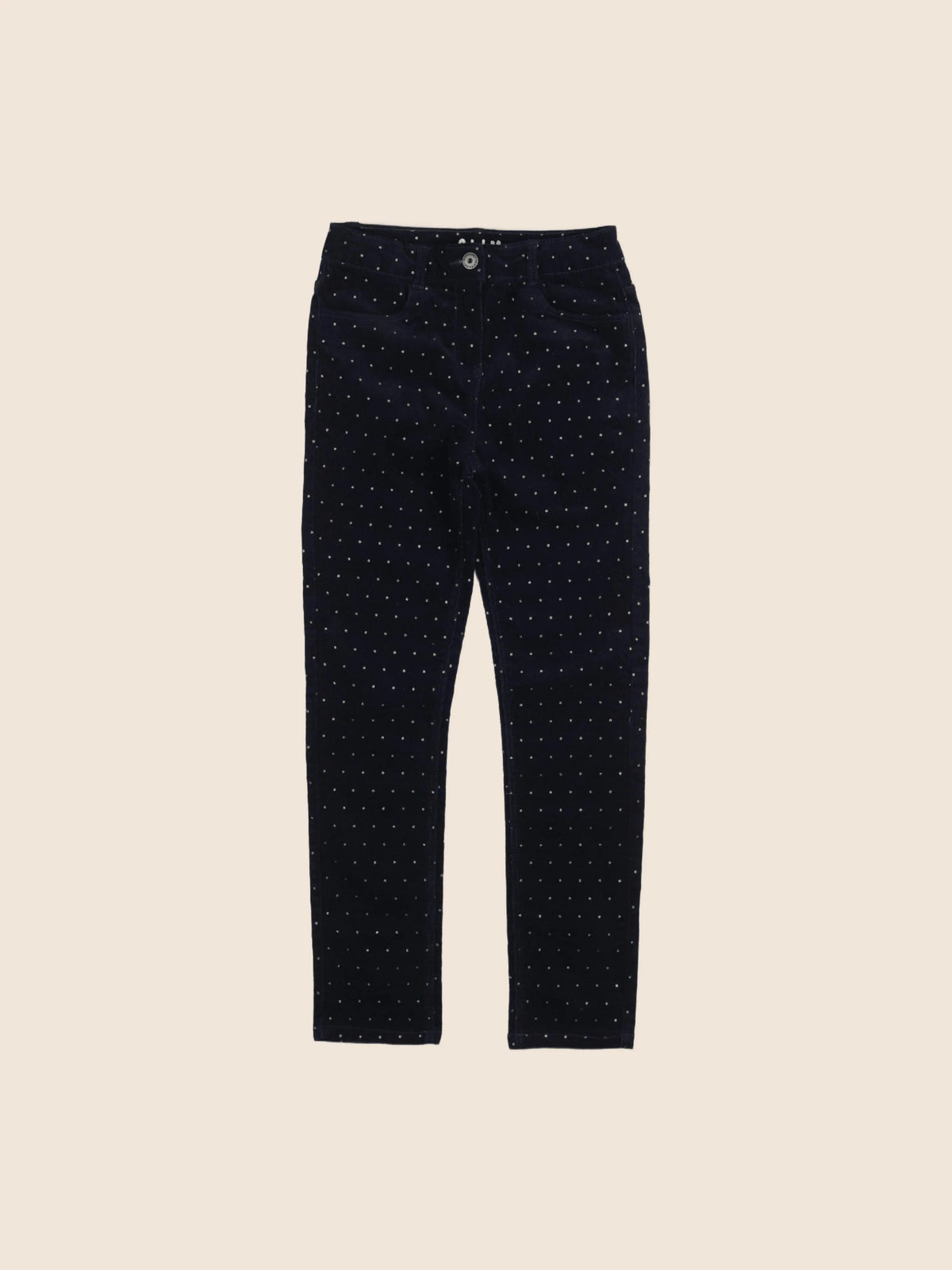 Vertbaudet - pantalon bleu, or - 10 ans
