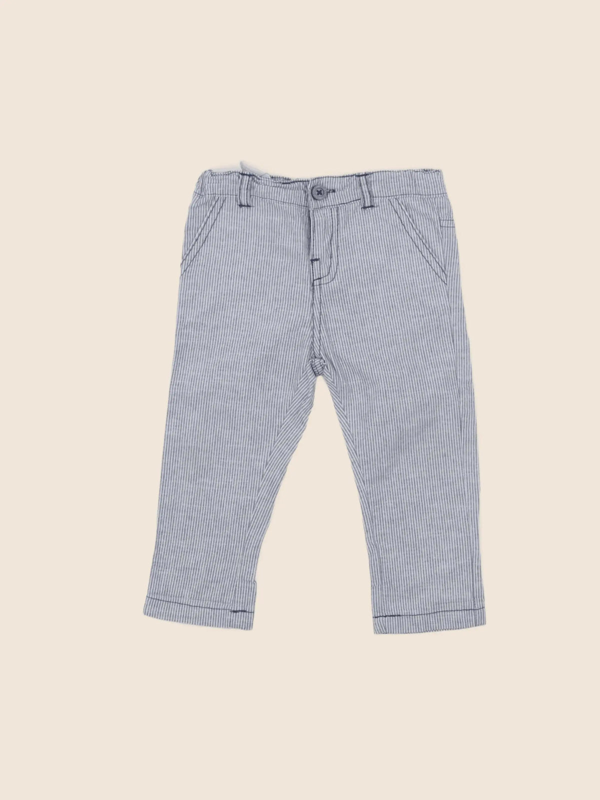Vertbaudet - pantalon bleu - 12 mois