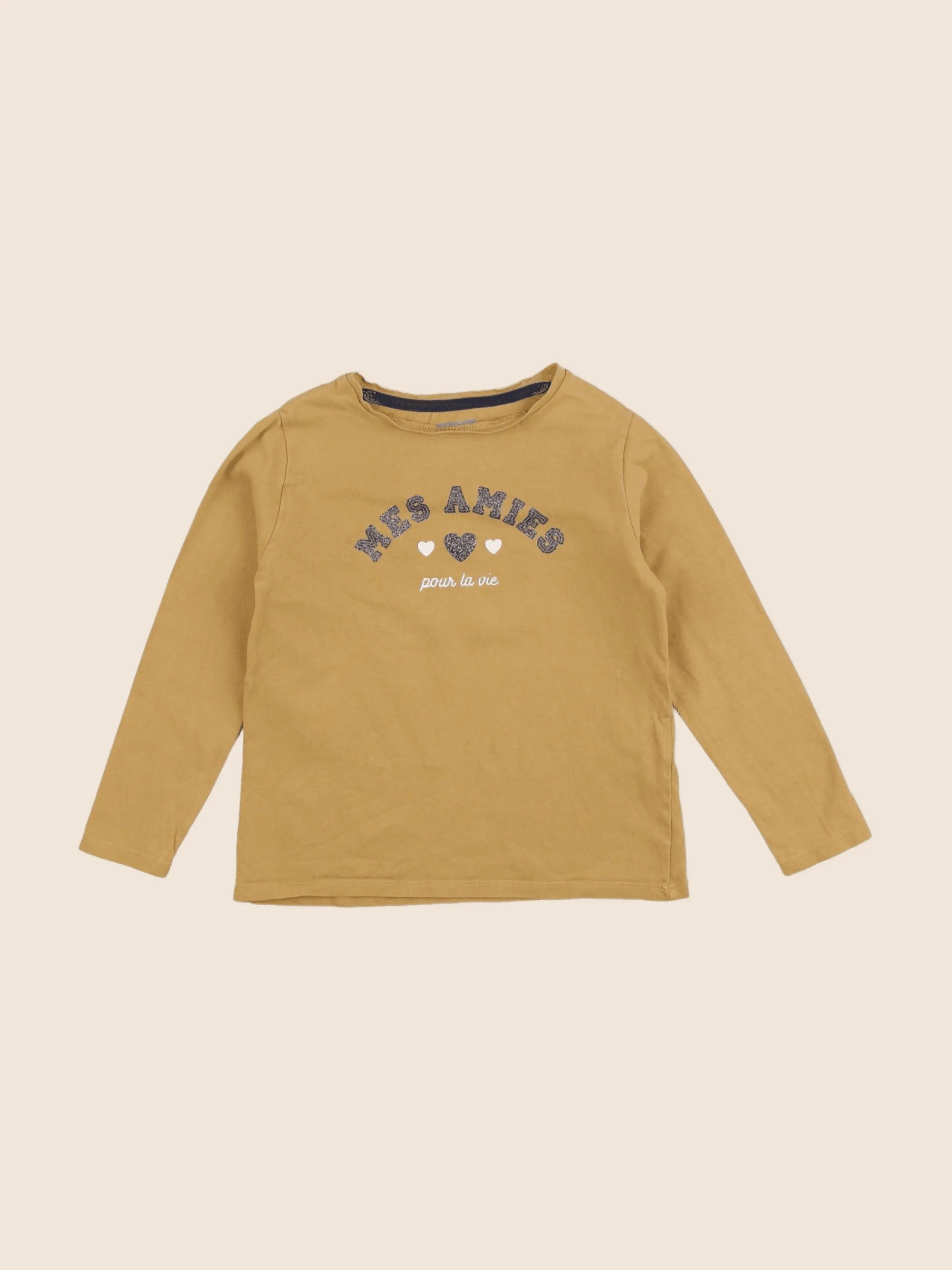 Vertbaudet - tee-shirt or, jaune - 5 ans