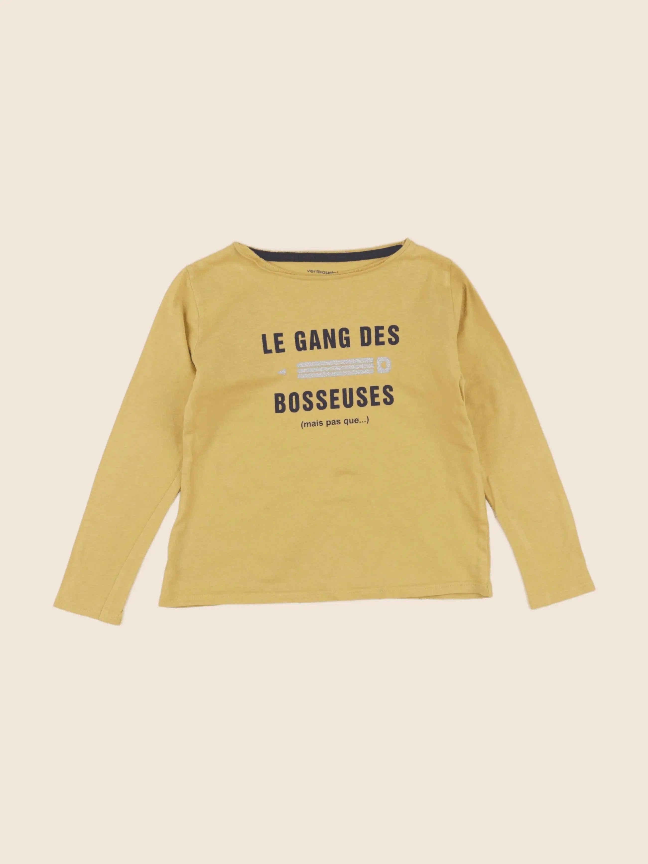 Vertbaudet - tee-shirt jaune, argent - 5 ans