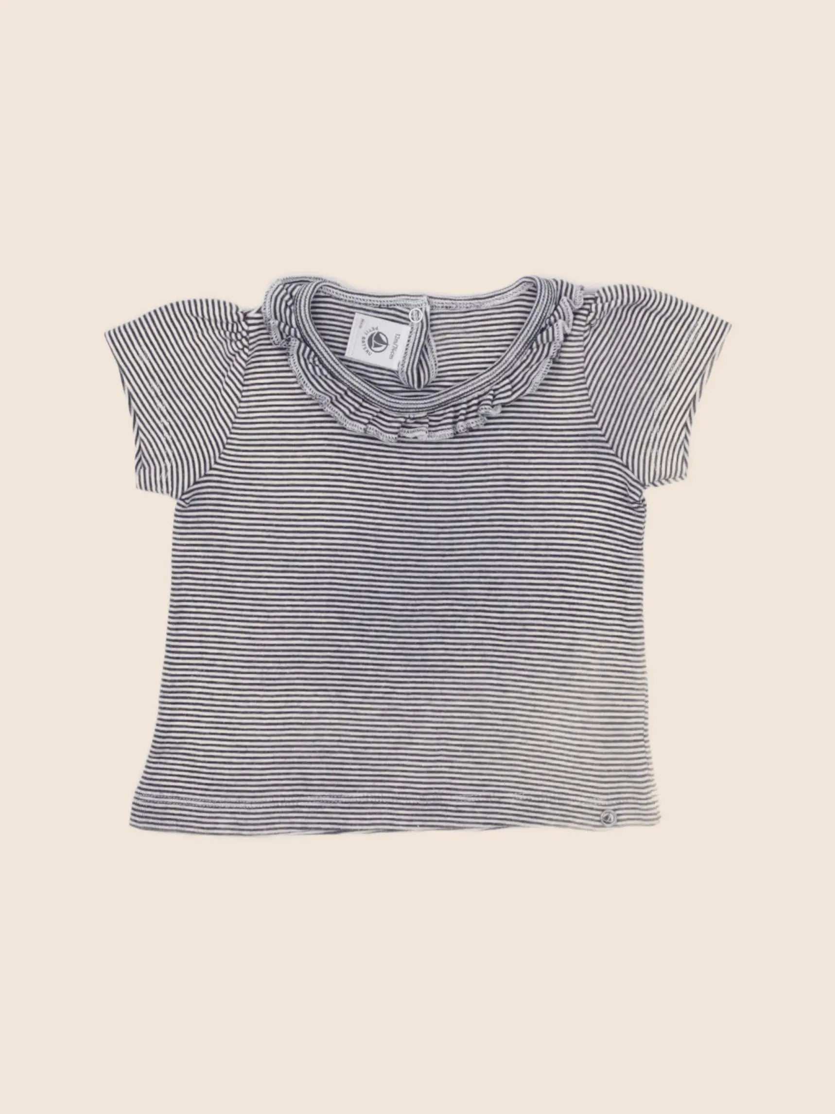Petit Bateau - tee-shirt bleu - 12 mois