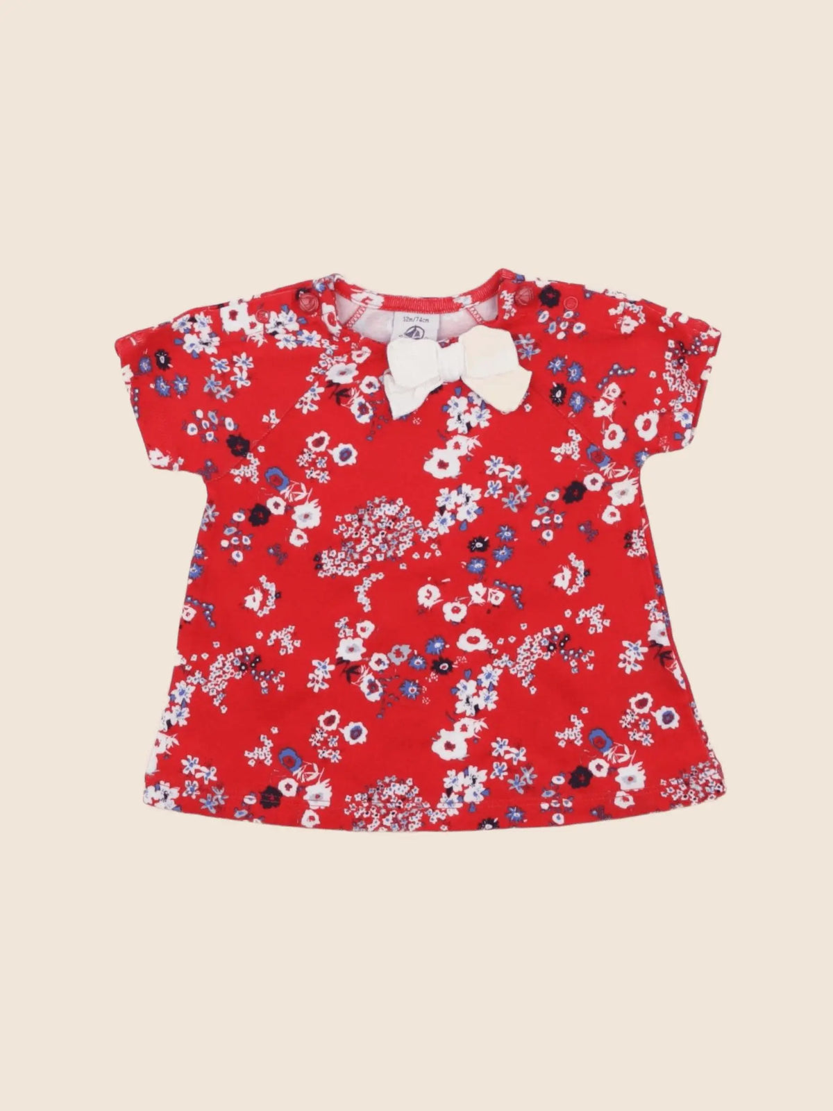 Petit Bateau - tee-shirt rouge - 12 mois