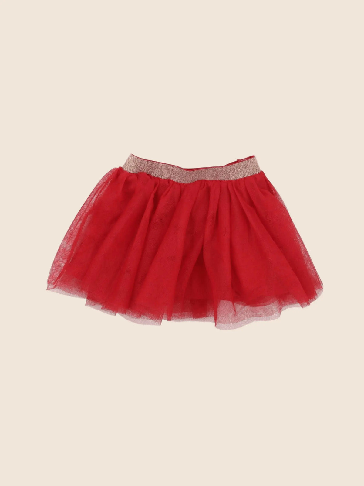 Vertbaudet - jupe rouge, or - 18 mois