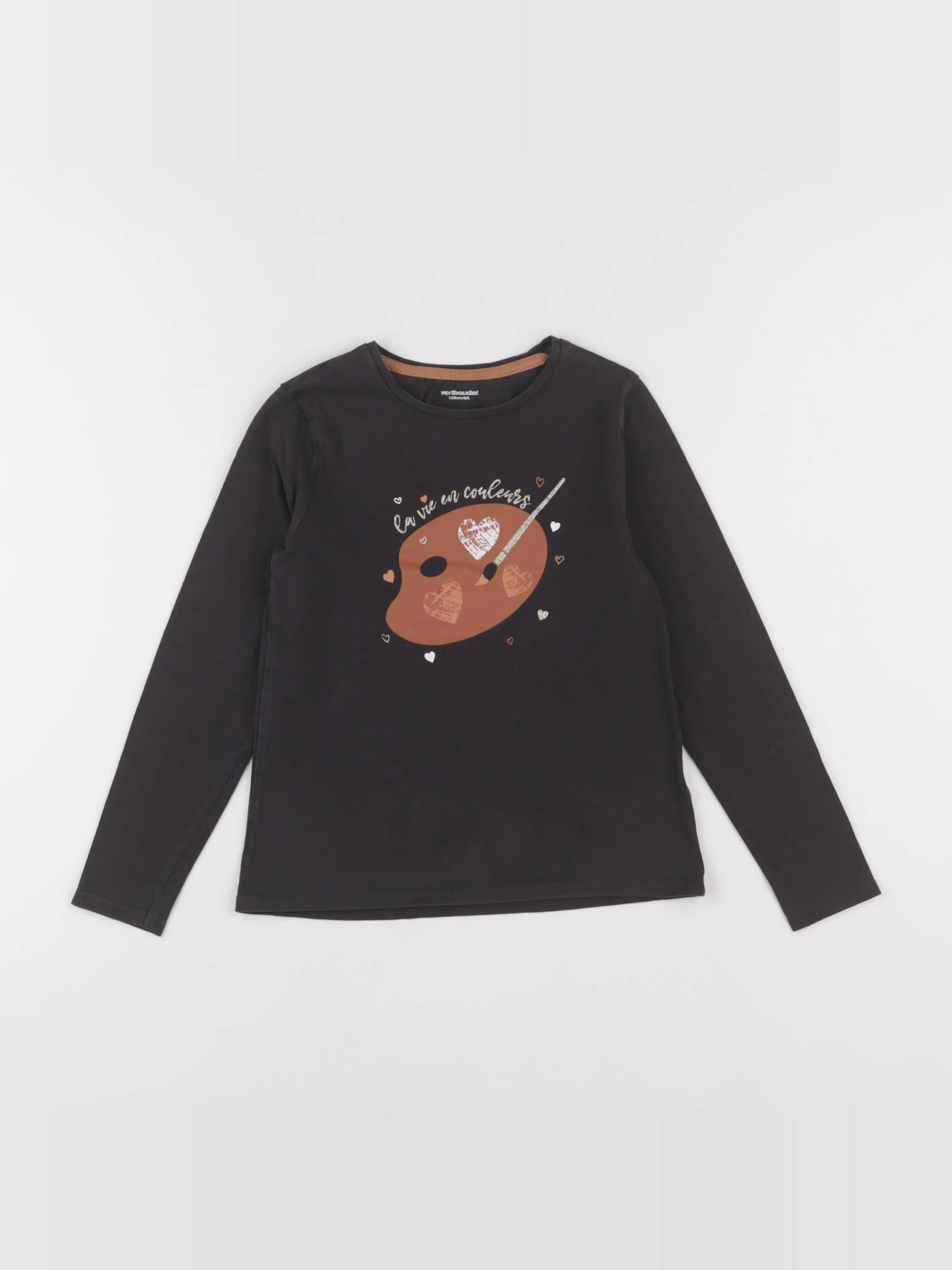 Vertbaudet - tee-shirt gris - 8 ans