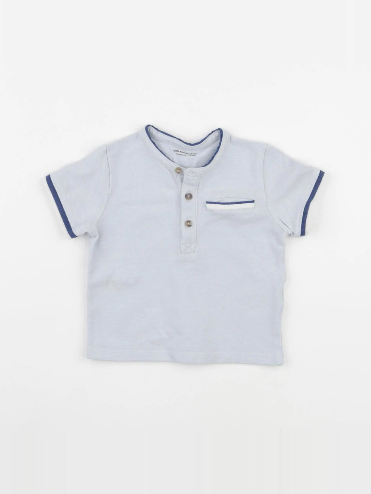 Vertbaudet - polo bleu - 12 mois