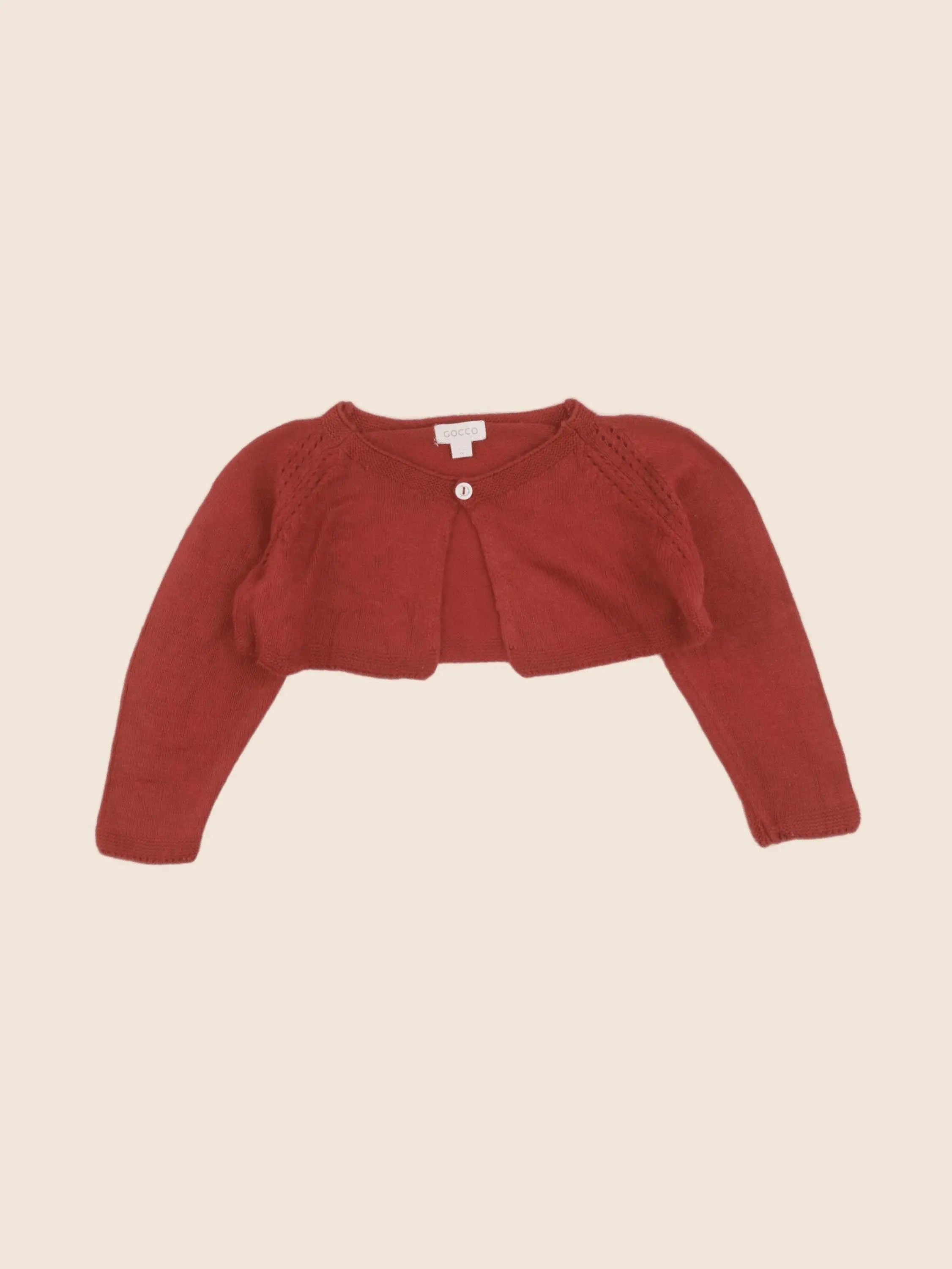Gocco - gilet court rouge - 9/12 mois