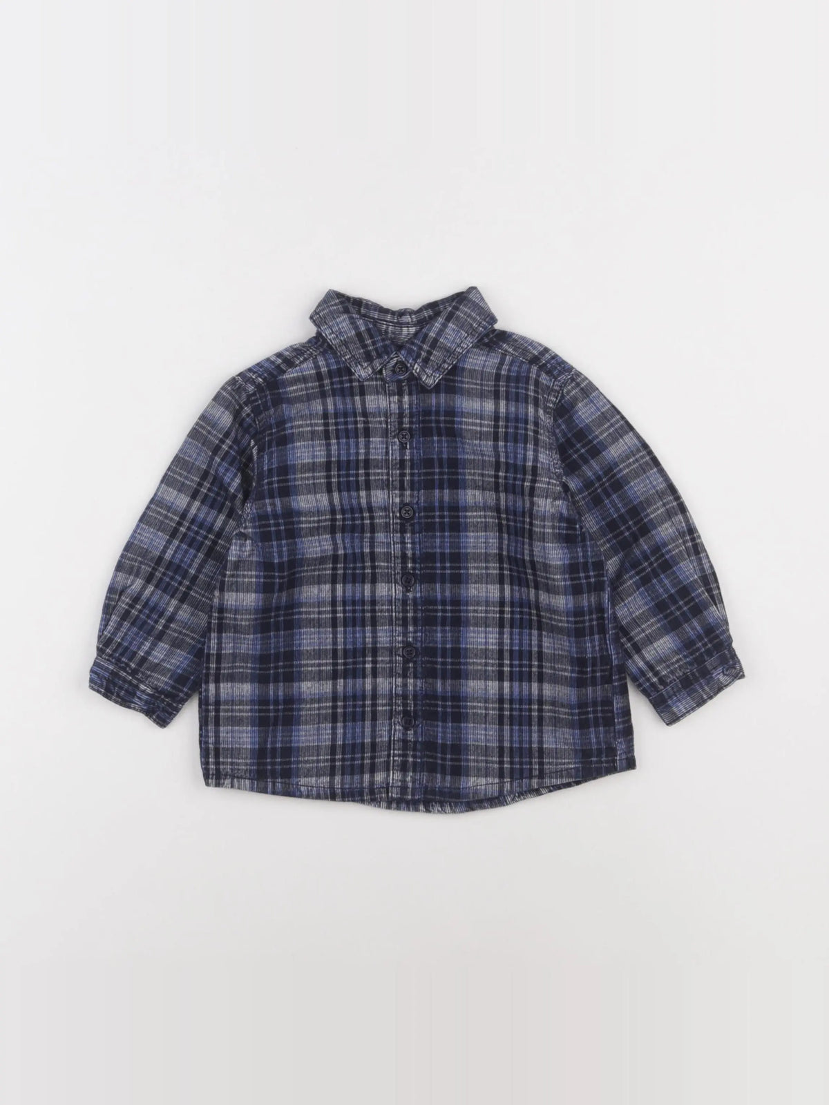 Boutchou - chemise bleu - 12 mois