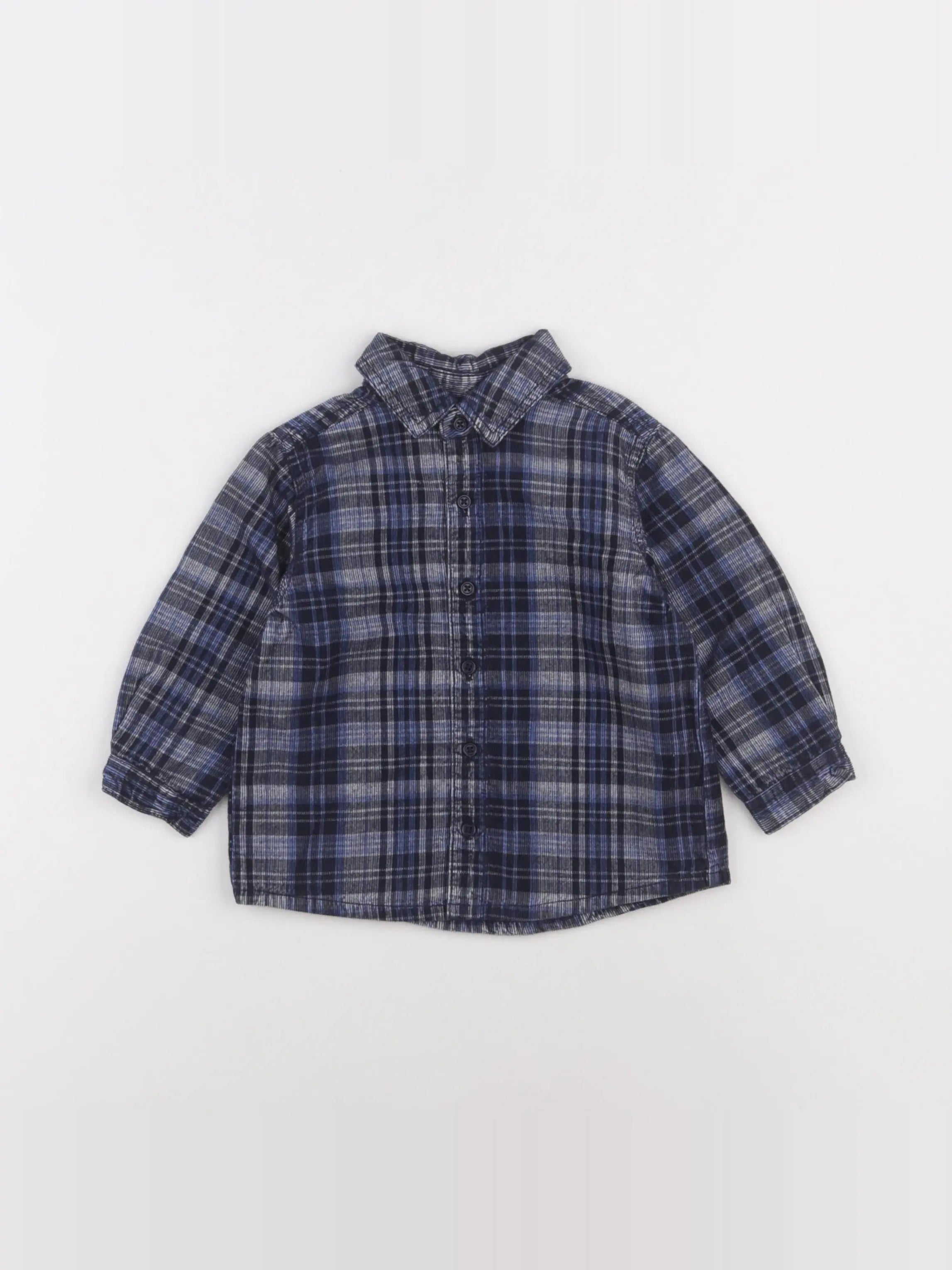 Boutchou - chemise bleu - 12 mois