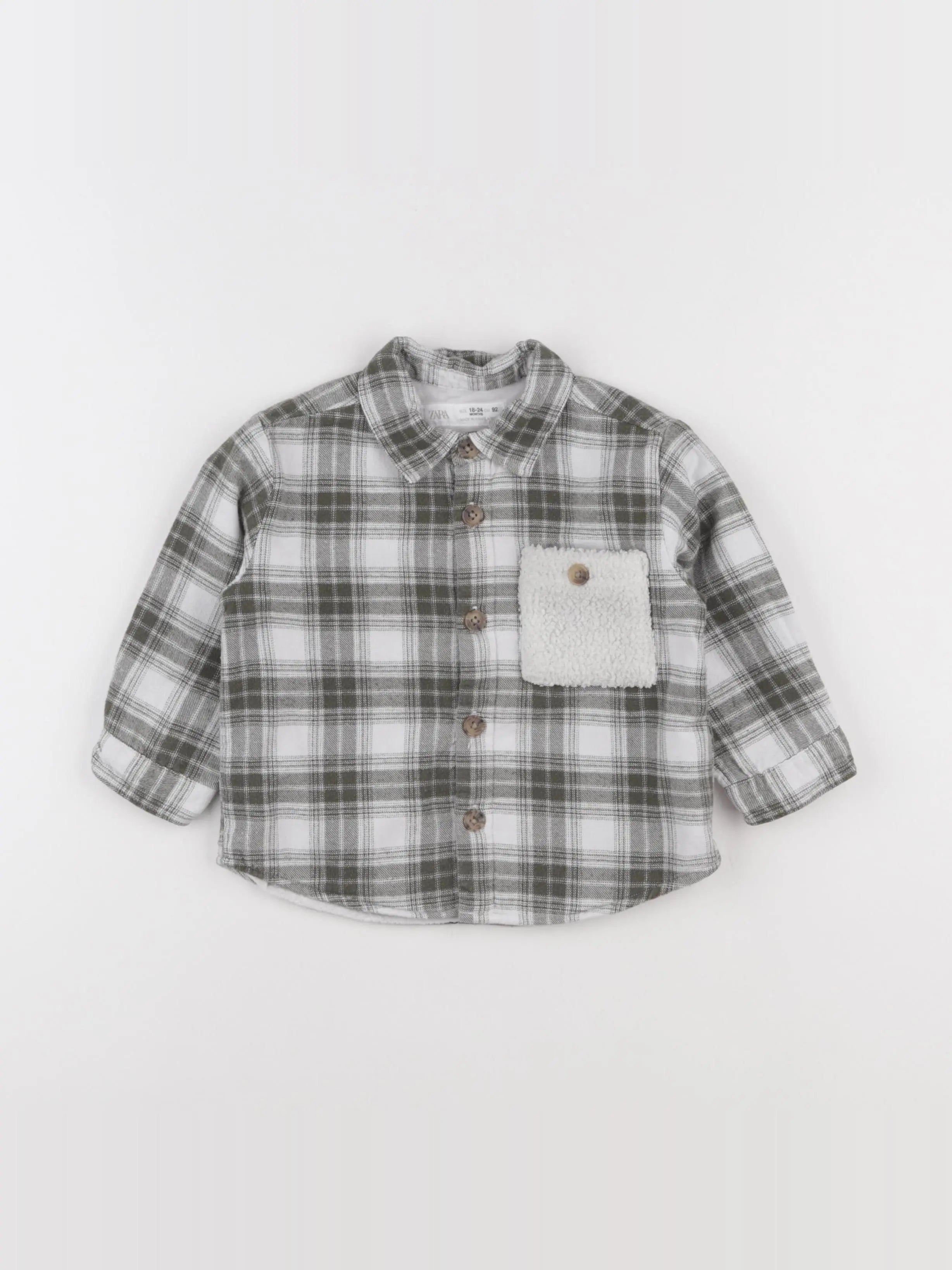Zara - chemise vert - 18/24 mois