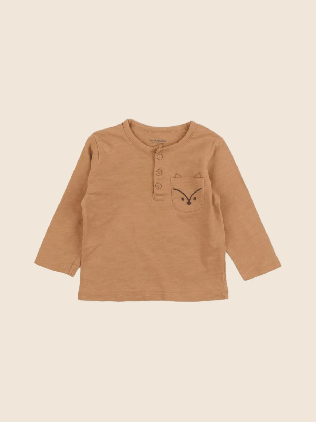 Vertbaudet - tee-shirt marron - 12 mois