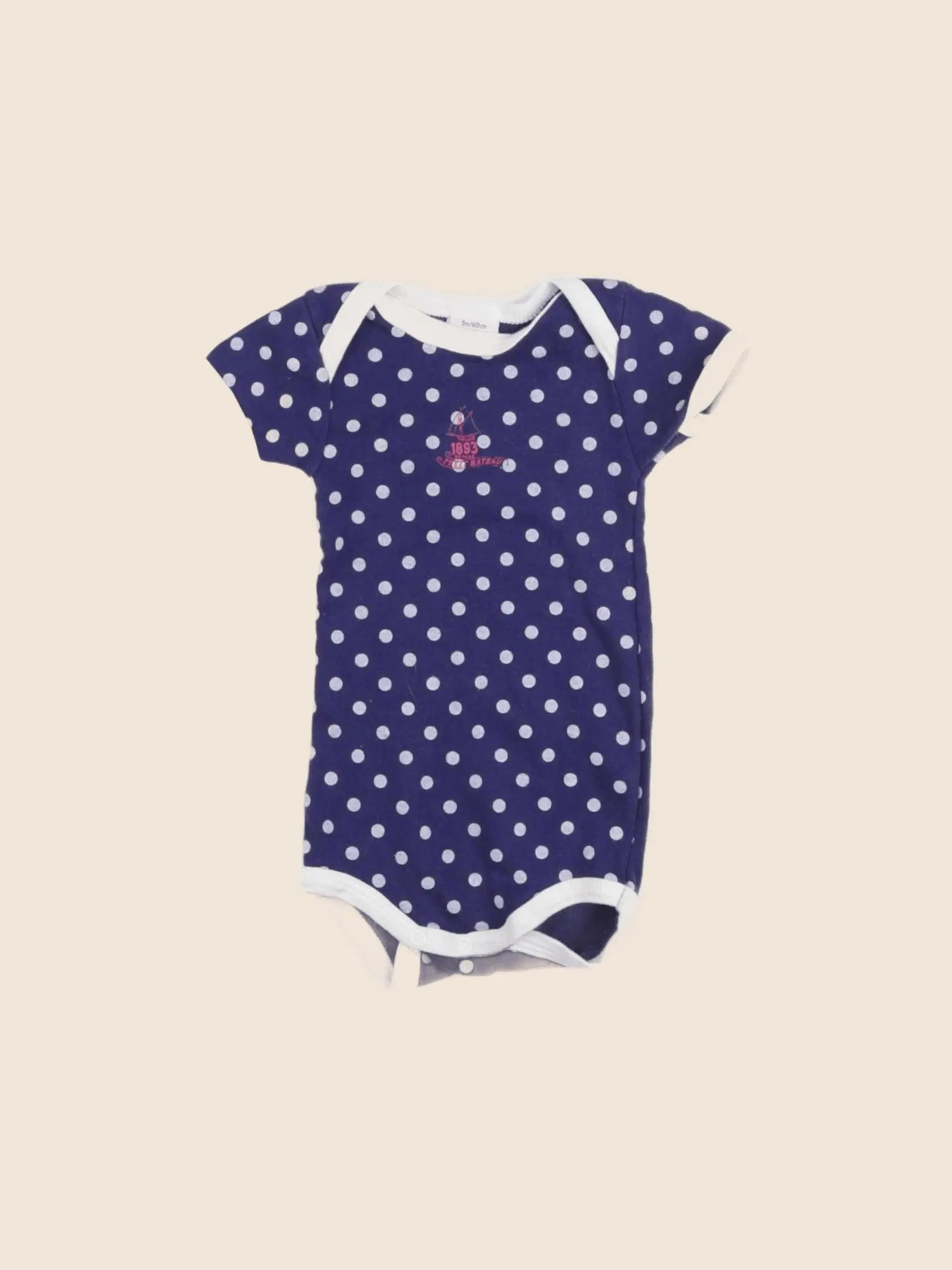 Petit Bateau - body bleu - 3 mois