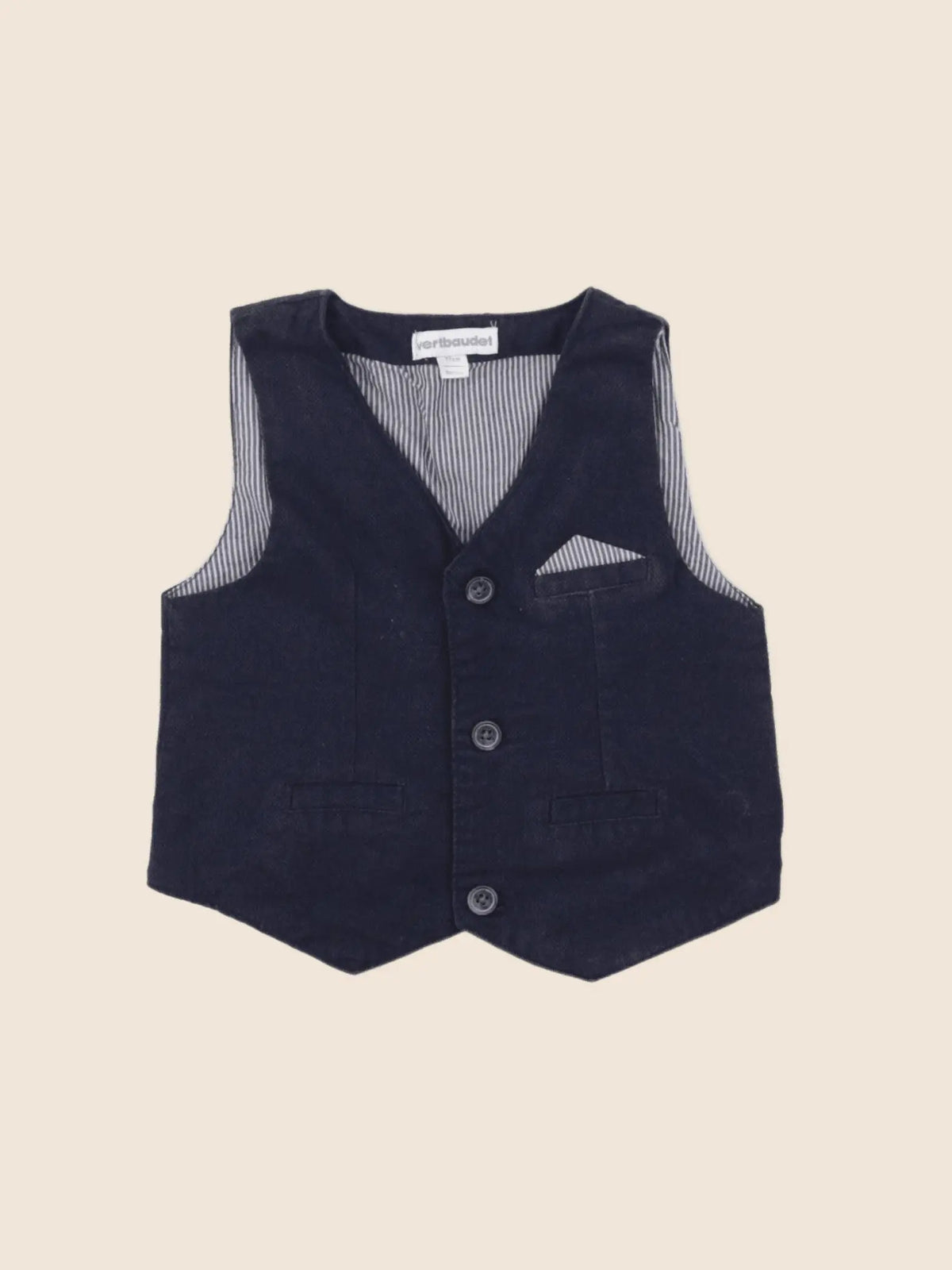Vertbaudet - gilet bleu - 9 mois